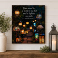 Psalm 119:105 Canvas Print Canvas Print — front view on white background