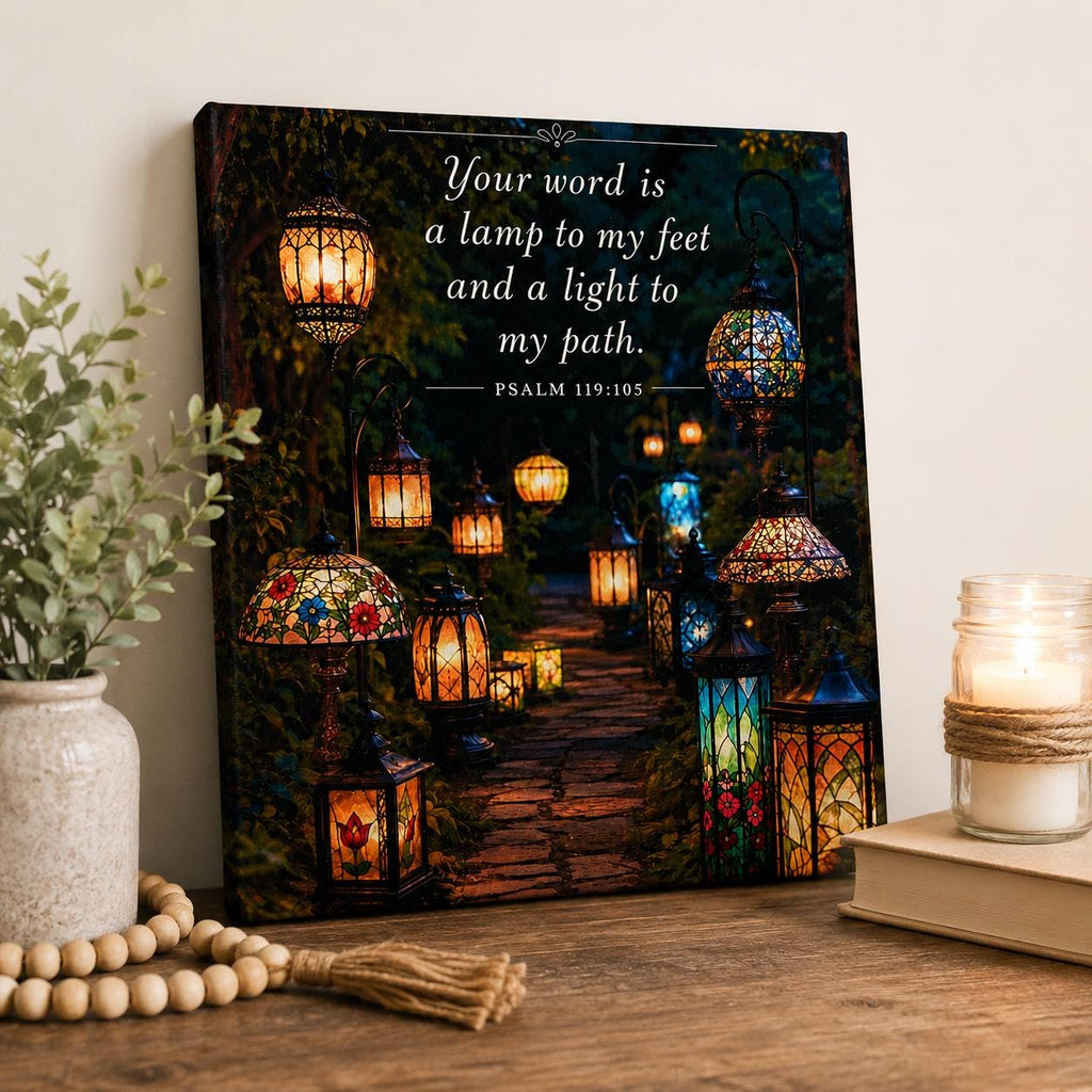 Psalm 119:105 Canvas Print Canvas Print — detail view
