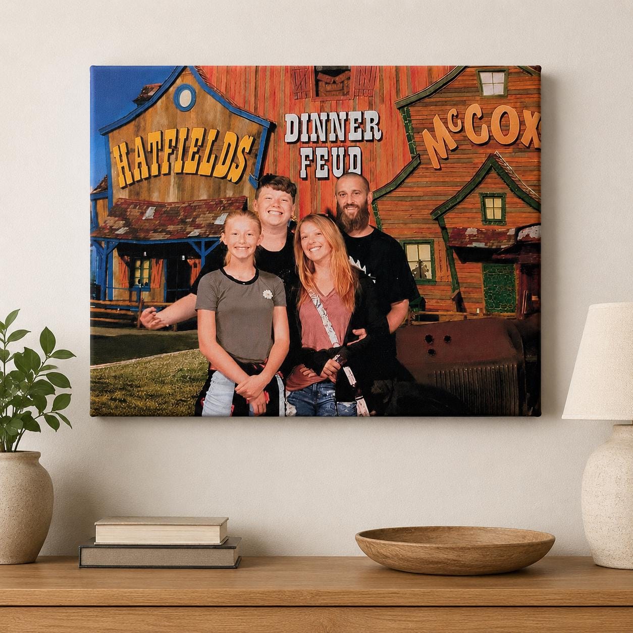 Custom Photo Canvas Print Canvas Print — shown on a rustic wall