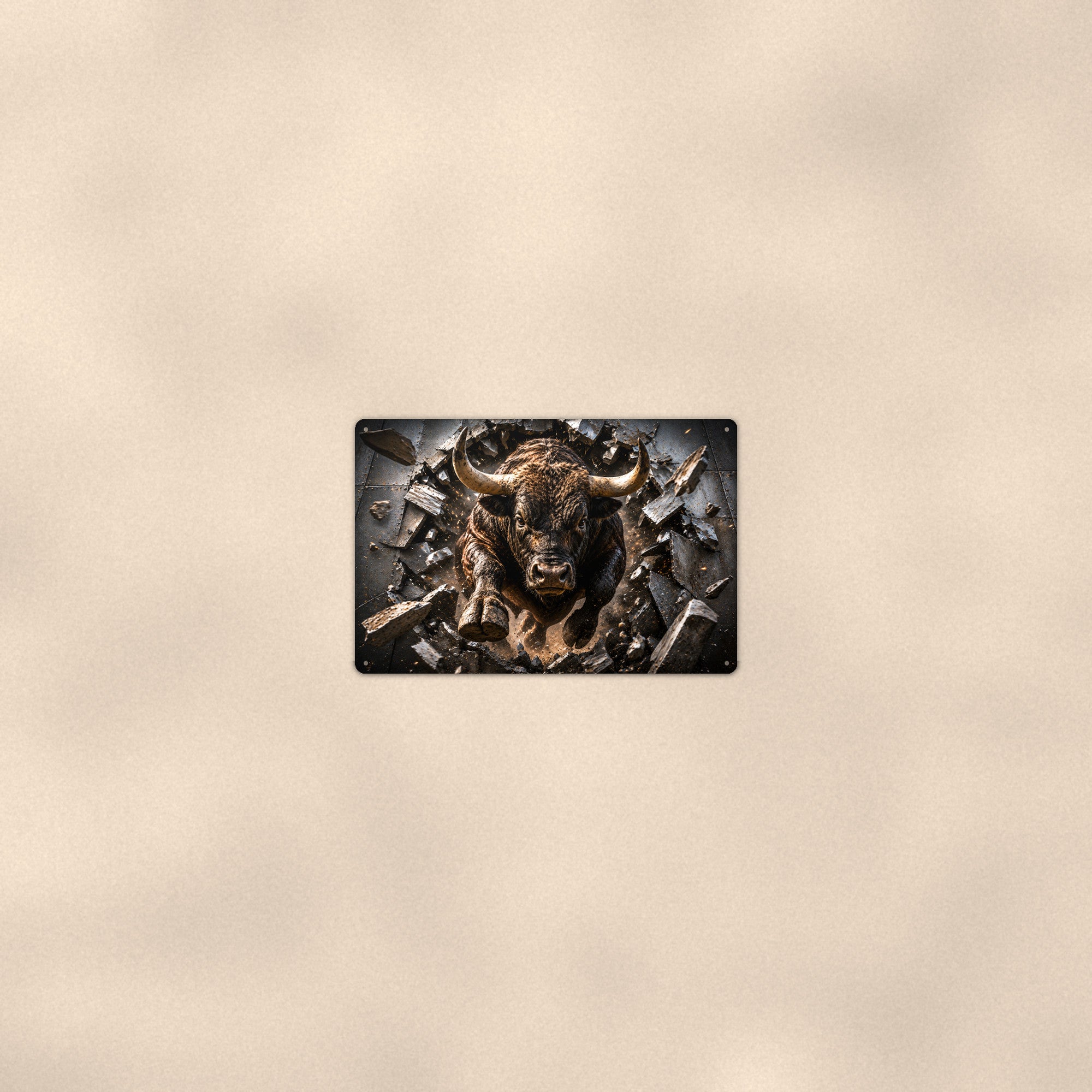 Charging Bull Metal Wall Art, 3D Breakthrough Aluminum Sign, Western Ranch Decor Gift