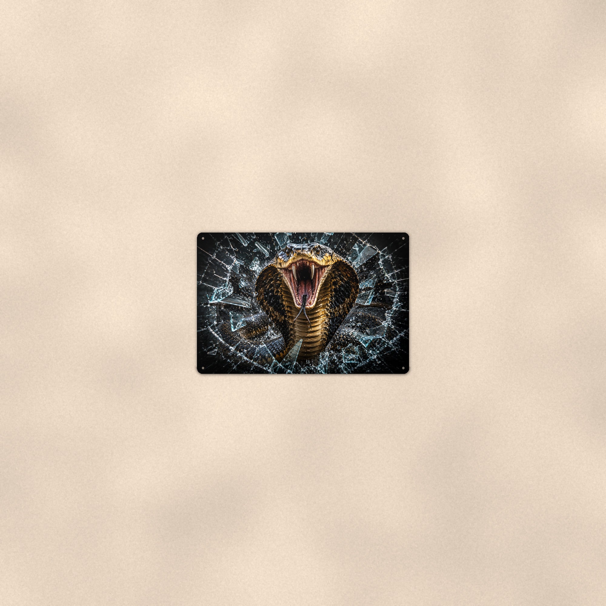 Cobra Snake Metal Wall Art, 3D Breakthrough Aluminum Sign, Reptile Wildlife Decor Gift