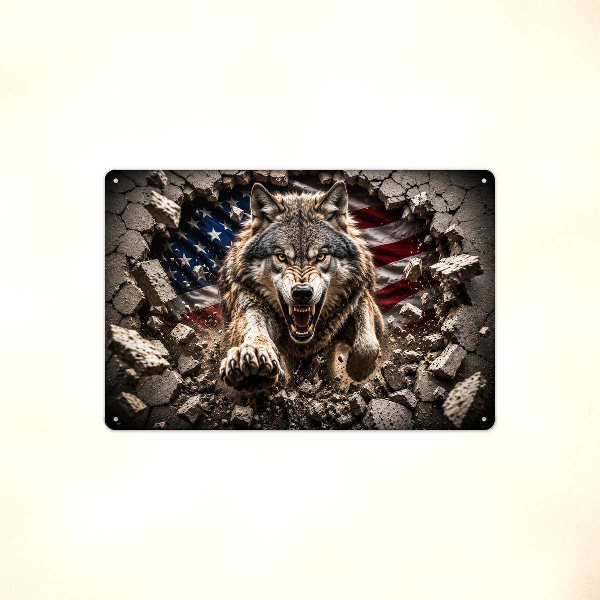 Wolf Metal Sign aluminum sign - view 01