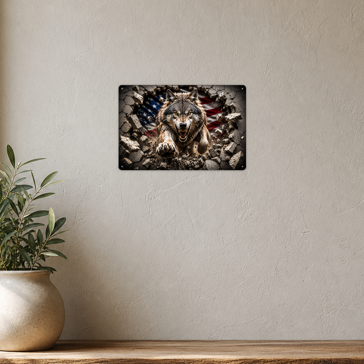 Wolf Metal Sign aluminum sign - view 04