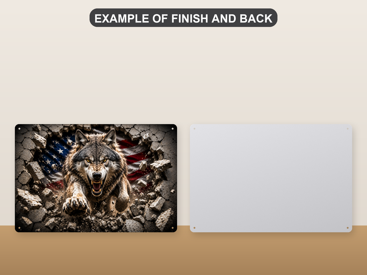 Wolf Metal Sign aluminum sign - view 05