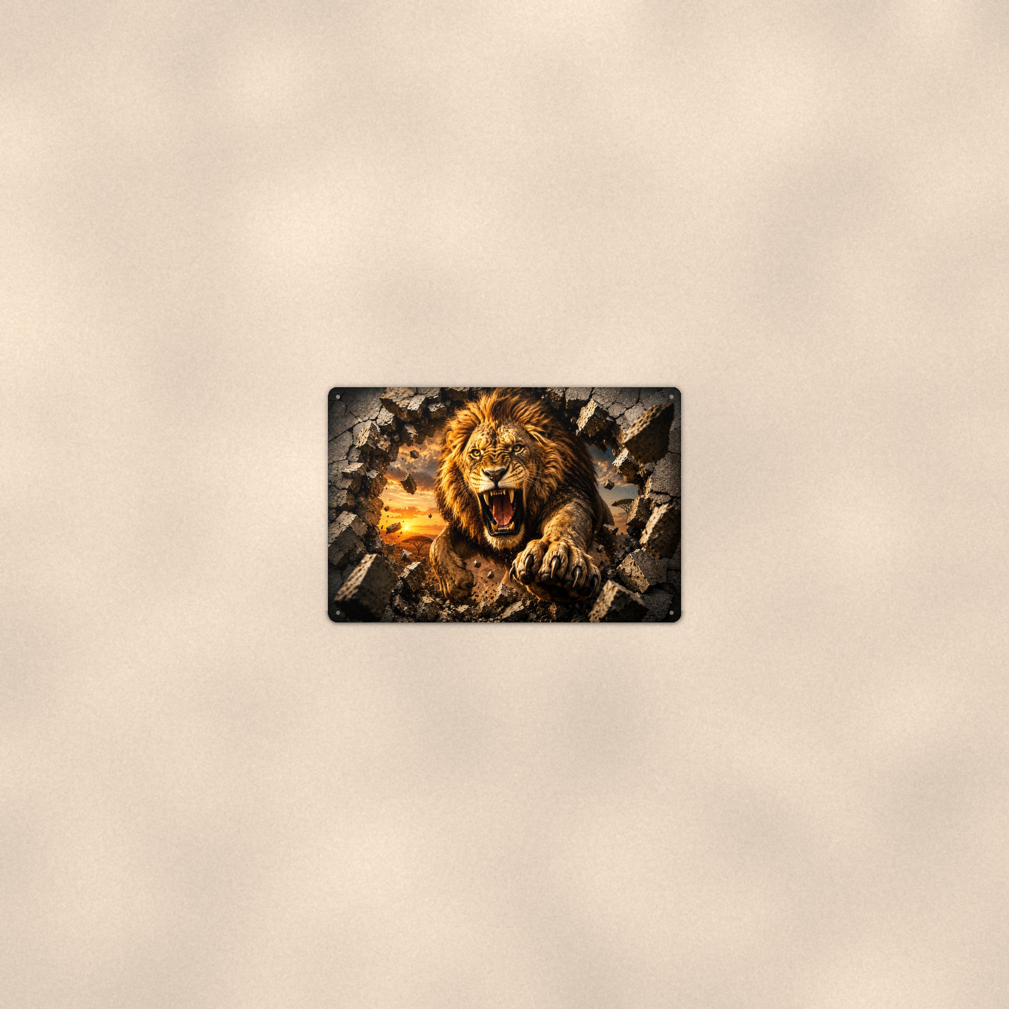 Lion Metal Wall Art, 3D Breakthrough Aluminum Sign, Big Cat Wildlife Decor Gift