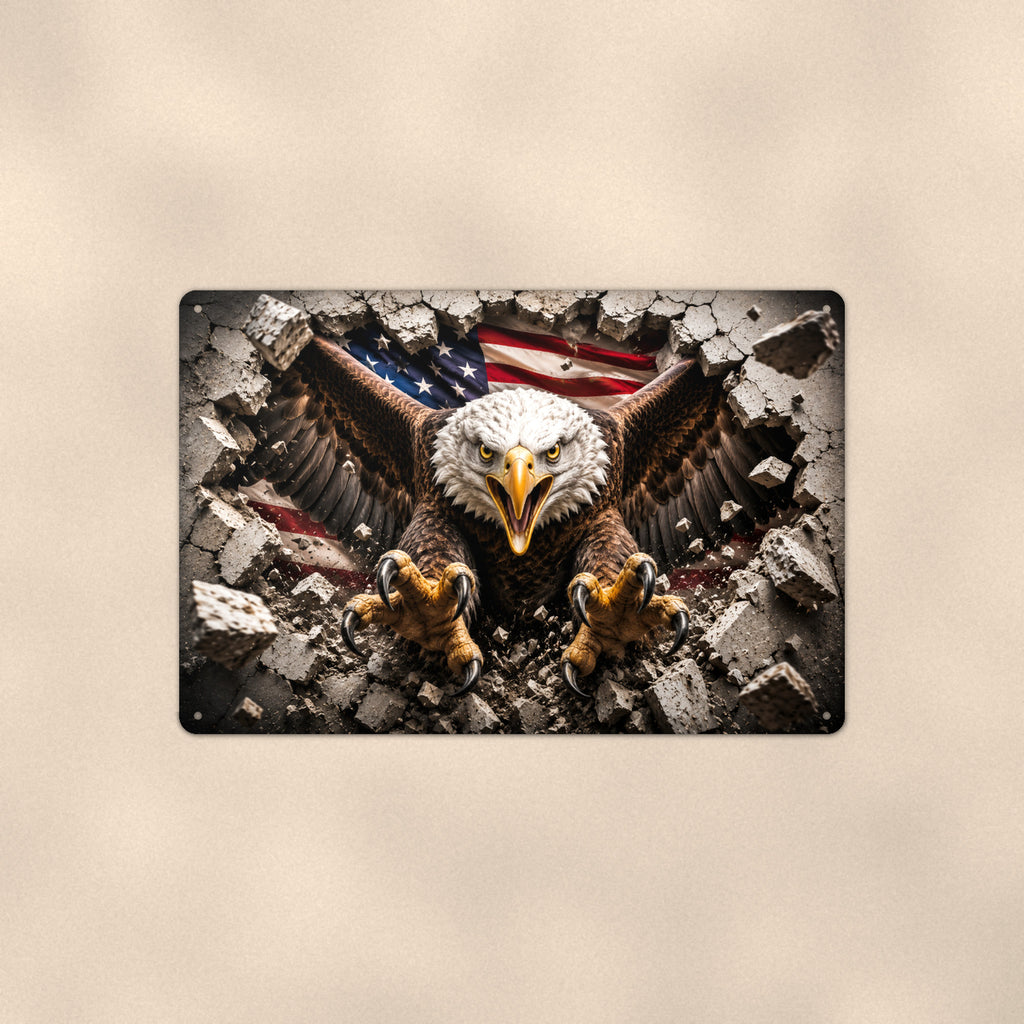 Bald Eagle Metal Wall Art, 3D Breakthrough Aluminum Sign, Patriotic Wildlife Decor Gift