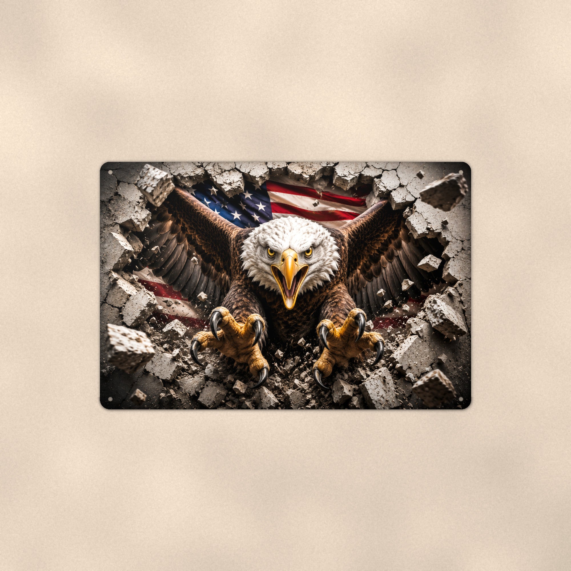 Bald Eagle Metal Wall Art, 3D Breakthrough Aluminum Sign, Patriotic Wildlife Decor Gift