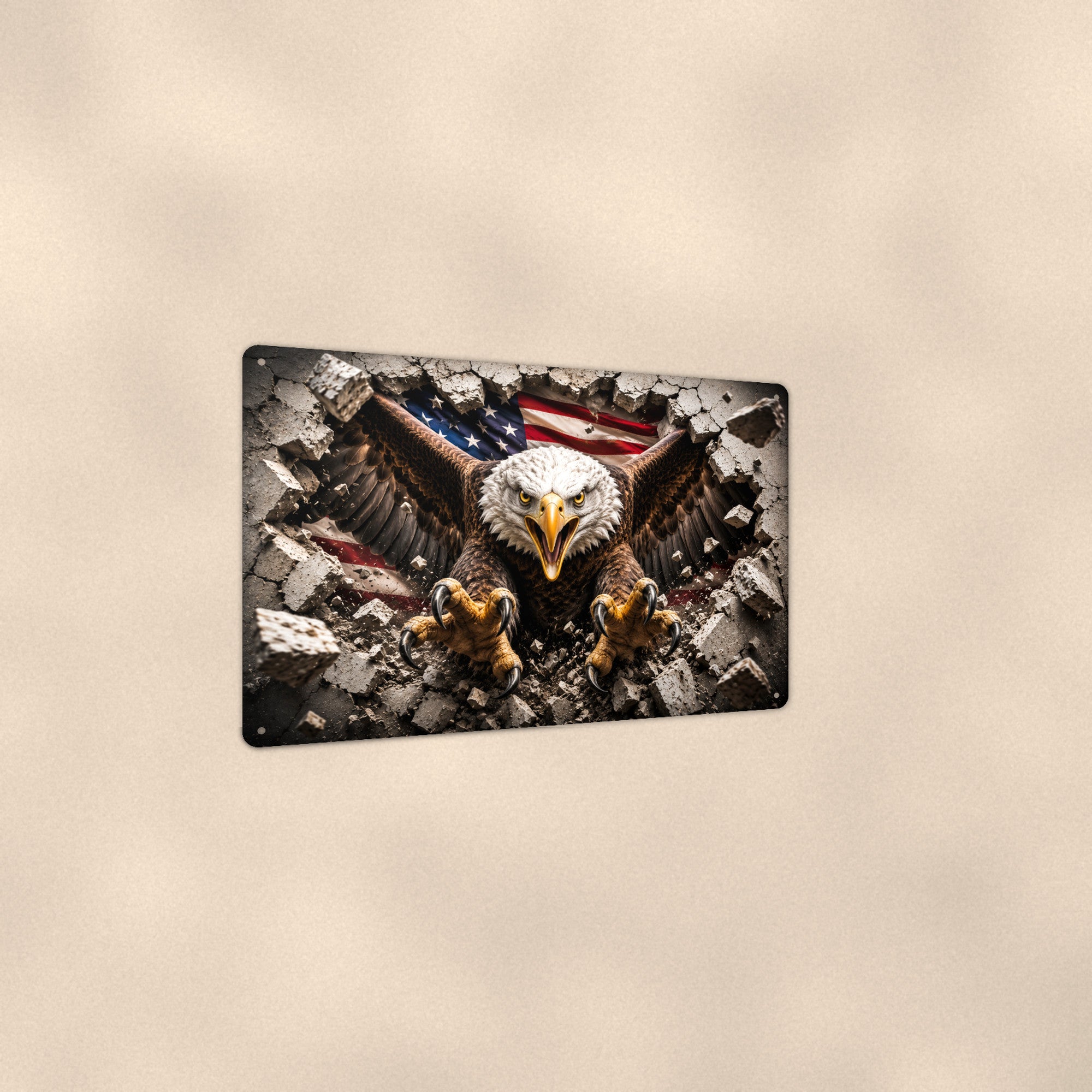 Bald Eagle Metal Wall Art, 3D Breakthrough Aluminum Sign, Patriotic Wildlife Decor Gift