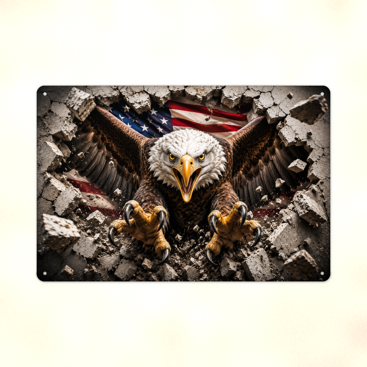 Bald Eagle Metal Sign aluminum sign - view 02