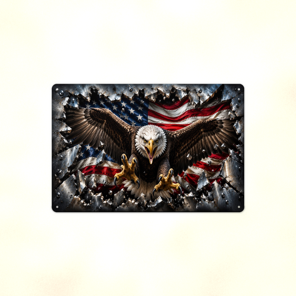 Bald Eagle Wings Metal Sign aluminum sign - view 01