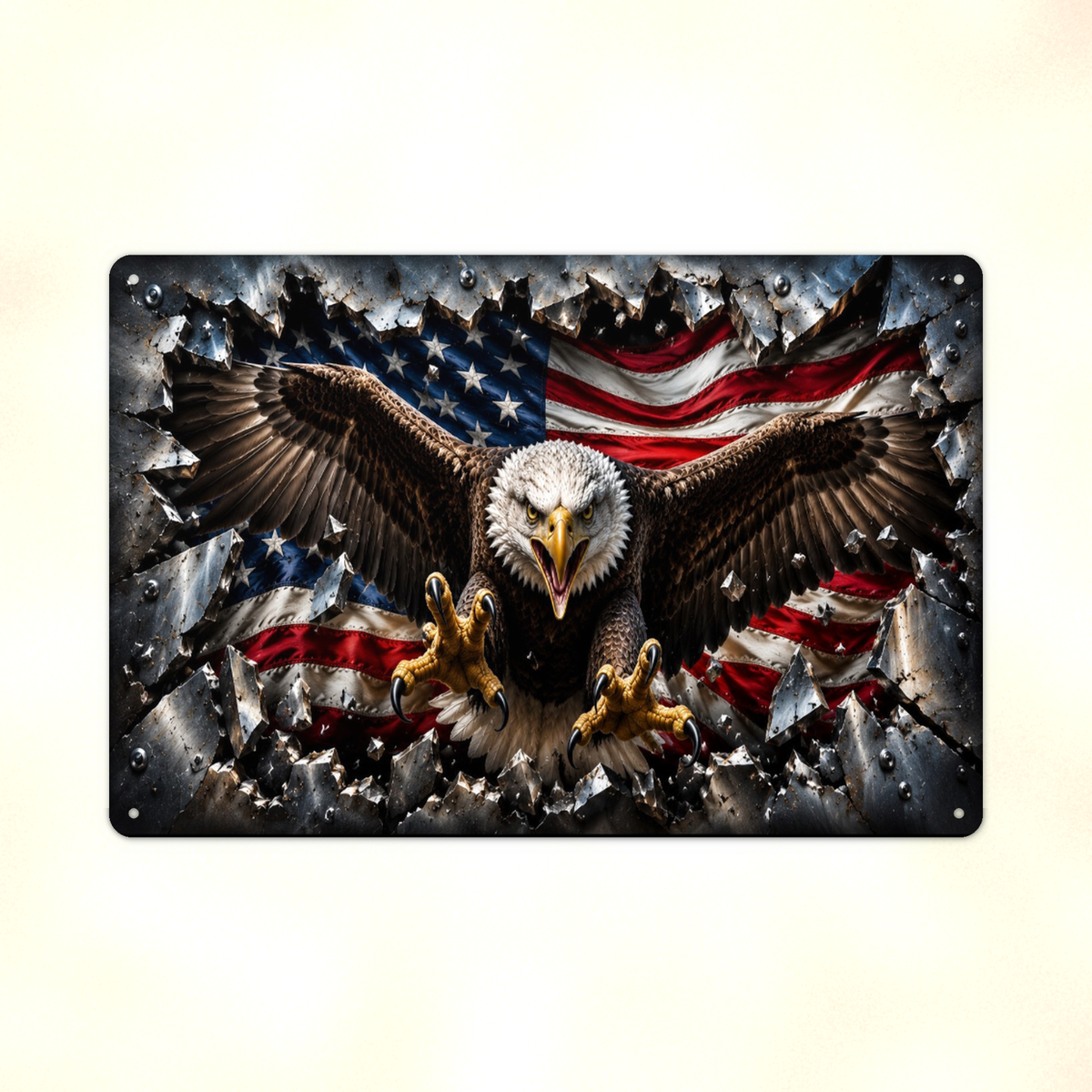 Bald Eagle Wings Metal Sign aluminum sign - view 02