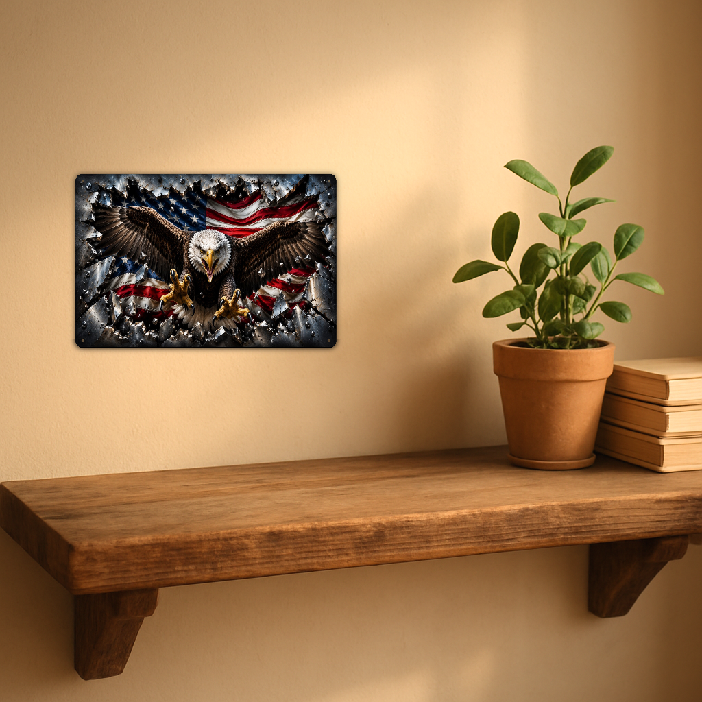 Bald Eagle Wings Metal Sign aluminum sign - view 03