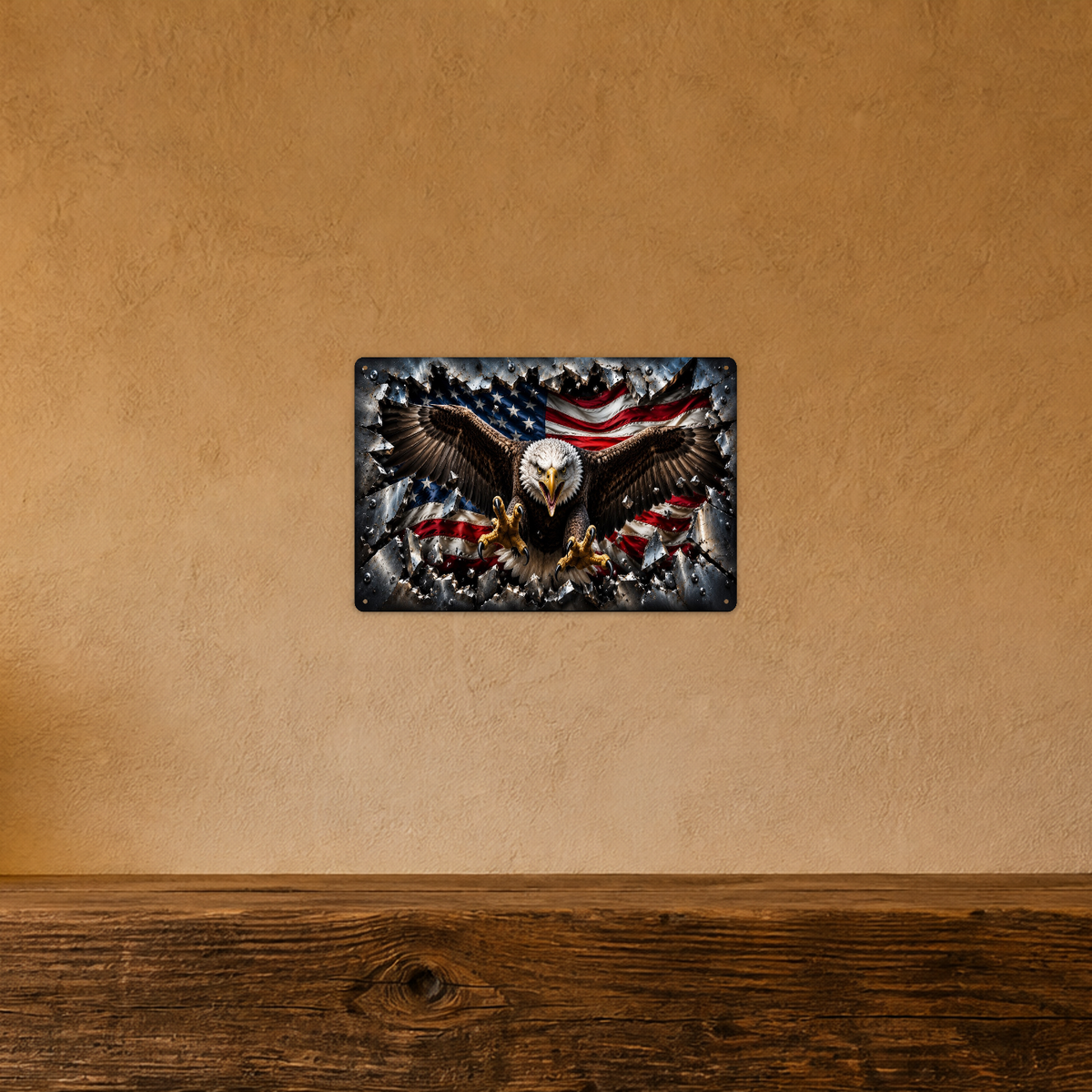 Bald Eagle Wings Metal Sign aluminum sign - view 04