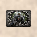 Gorilla Metal Wall Art, 3D Breakthrough Aluminum Sign, Jungle Wildlife Decor Gift