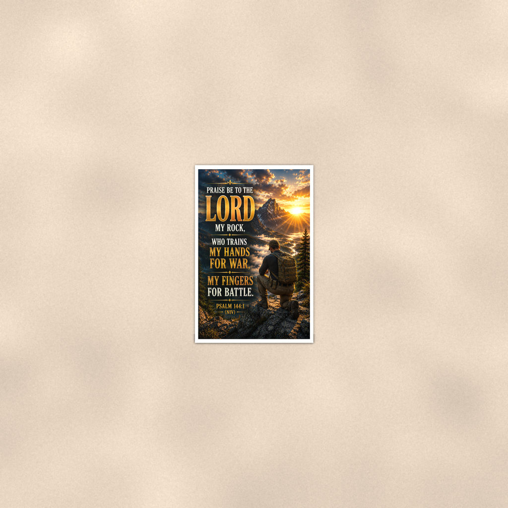 Praise Be To The Lord My Rock - Psalm 144:1, Christian Poster 16x24 & 24x36 — Room display