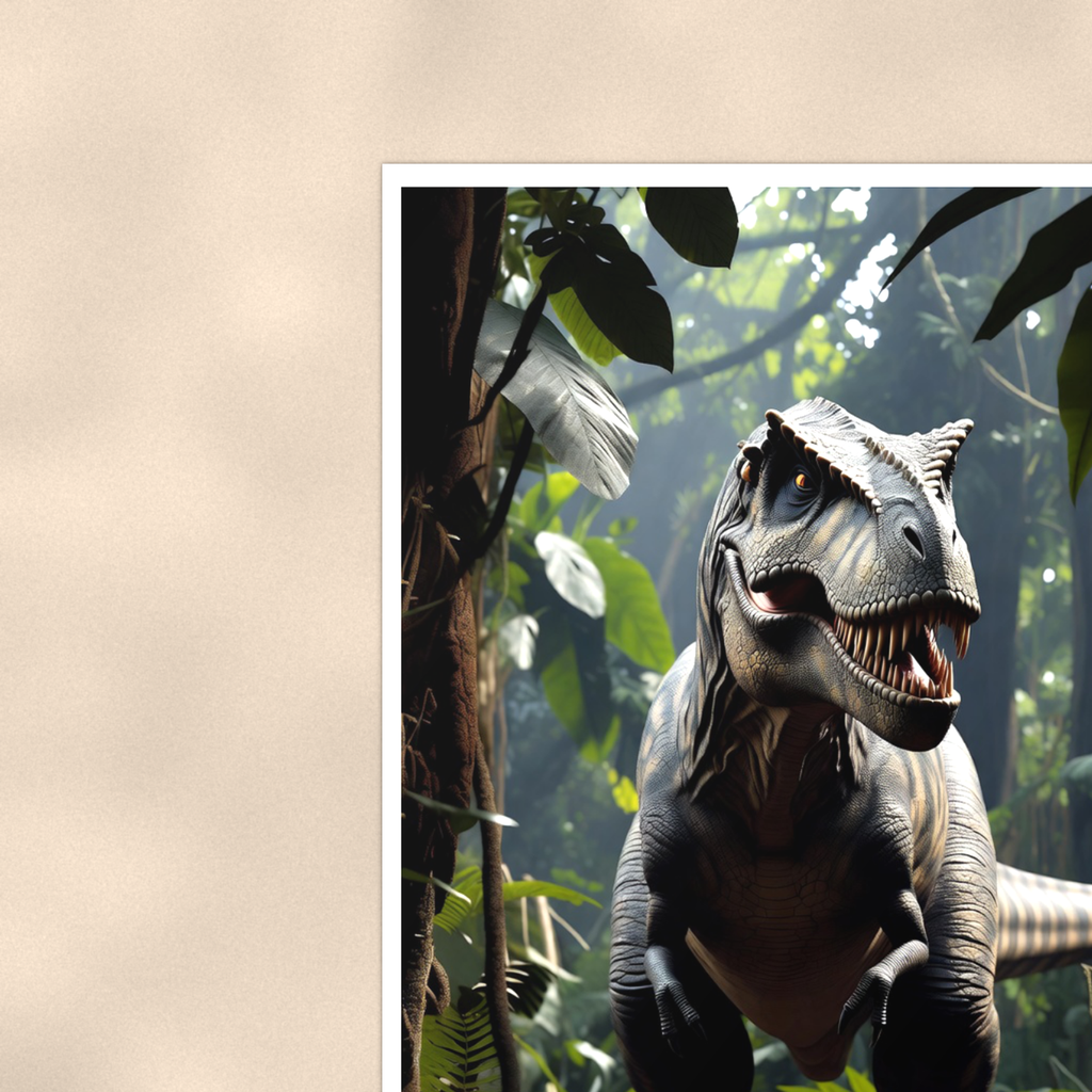 T-Rex Jungle Roar - Dinosaur Poster 16x24 & 24x36, Kids Room Wall Art — Context view