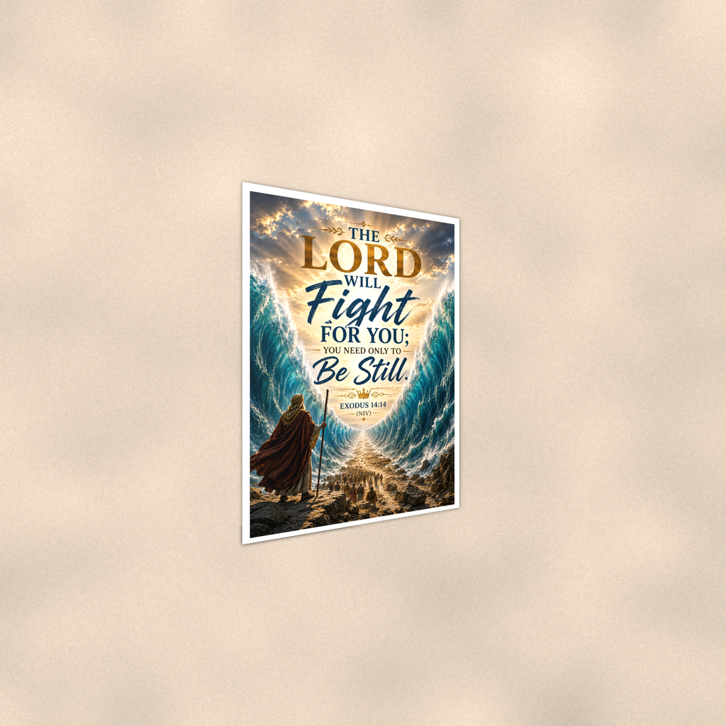 The Lord Will Fight For You, Be Still - Christian Poster 16x24 & 24x36 — Alternate wall view
