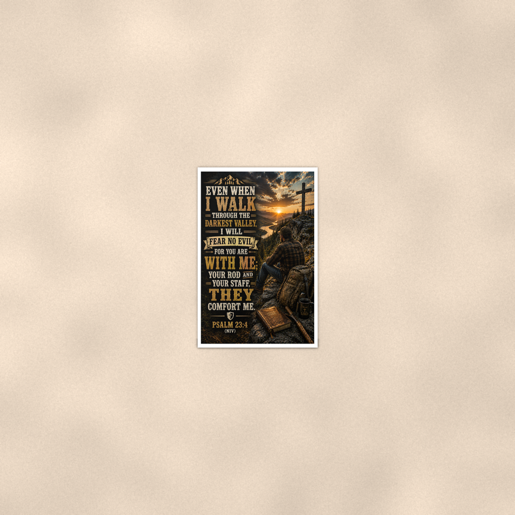 Even When I Walk Through The Darkest Valley - Psalm 23:4, Christian Poster 16x24 & 24x36 — Room display