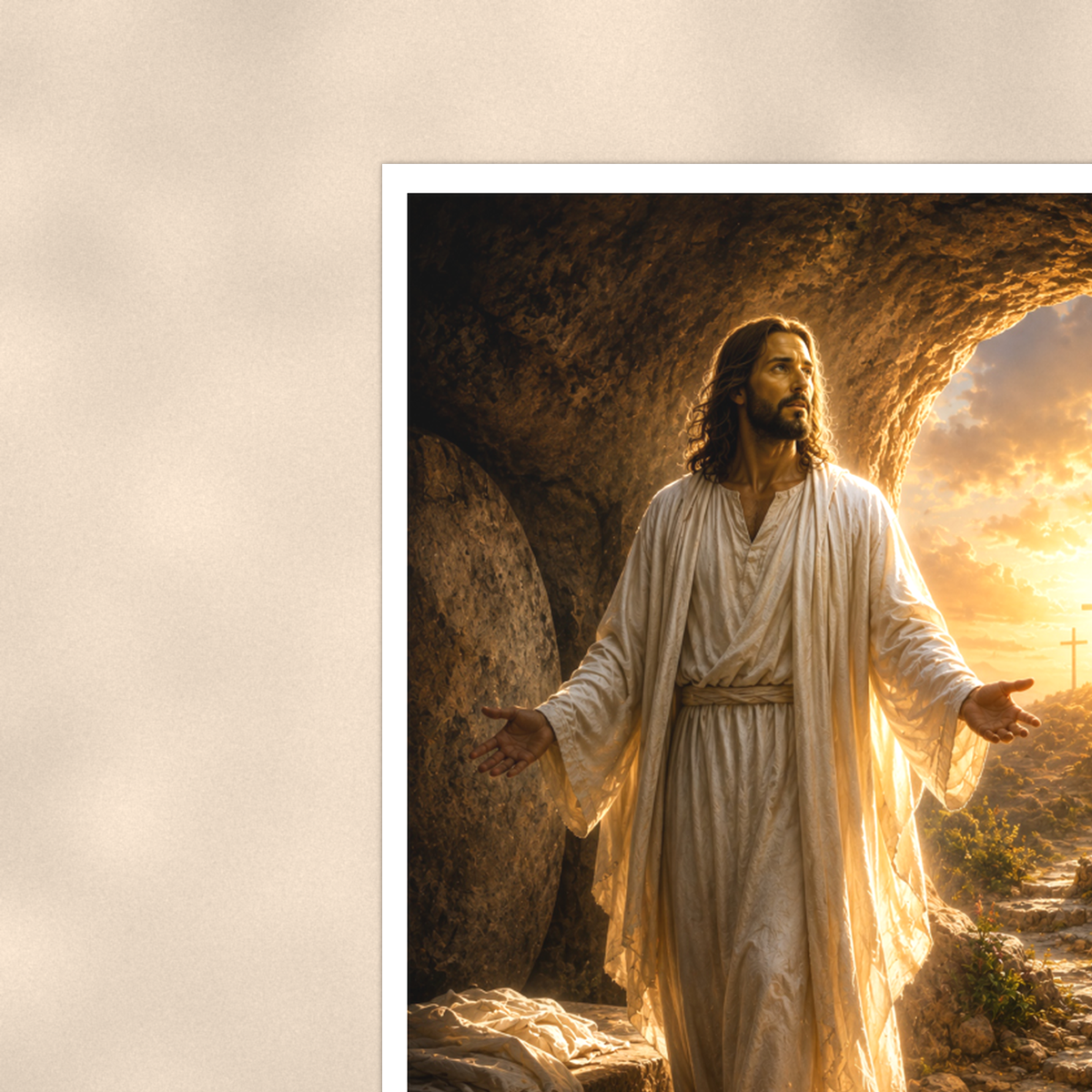 Resurrection, Empty Tomb - Christian Poster 16x24 & 24x36 — Context view