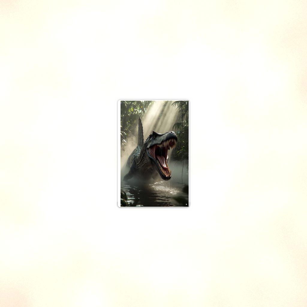 Spinosaurus Swamp Roar - Dinosaur Metal Sign 8x12 & 12x18, Aluminum Decor — Room display
