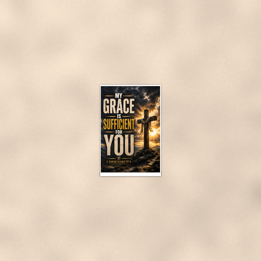 My Grace Is Sufficient For You - 2 Corinthians 12:9, Christian Poster 16x24 & 24x36 — Room display