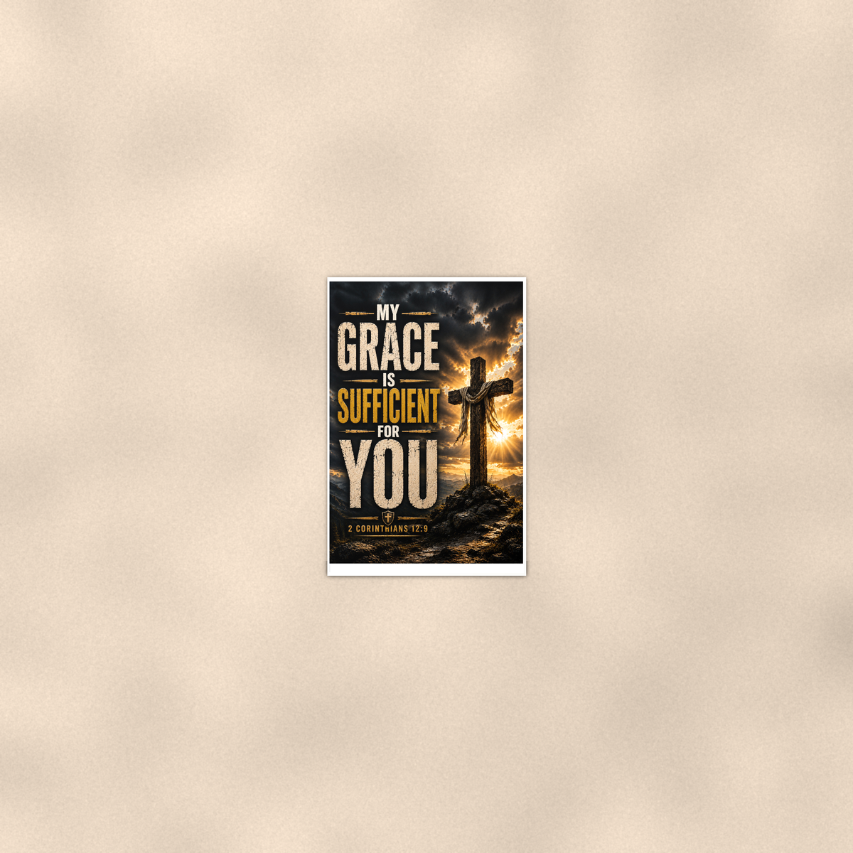 My Grace Is Sufficient For You - 2 Corinthians 12:9, Christian Poster 16x24 & 24x36 — Room display