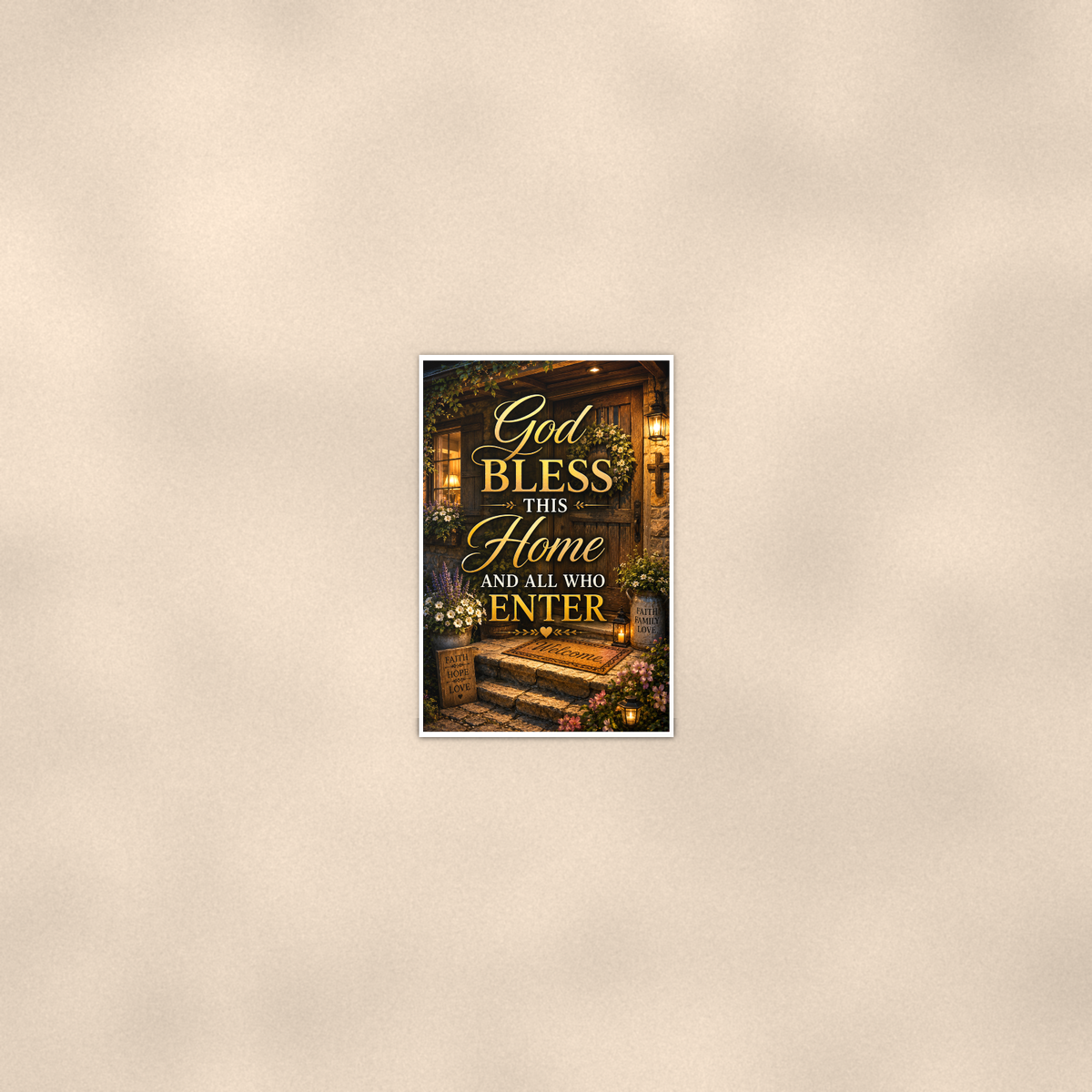 God Bless This Home And All Who Enter - Christian Poster 16x24 & 24x36 — Room display