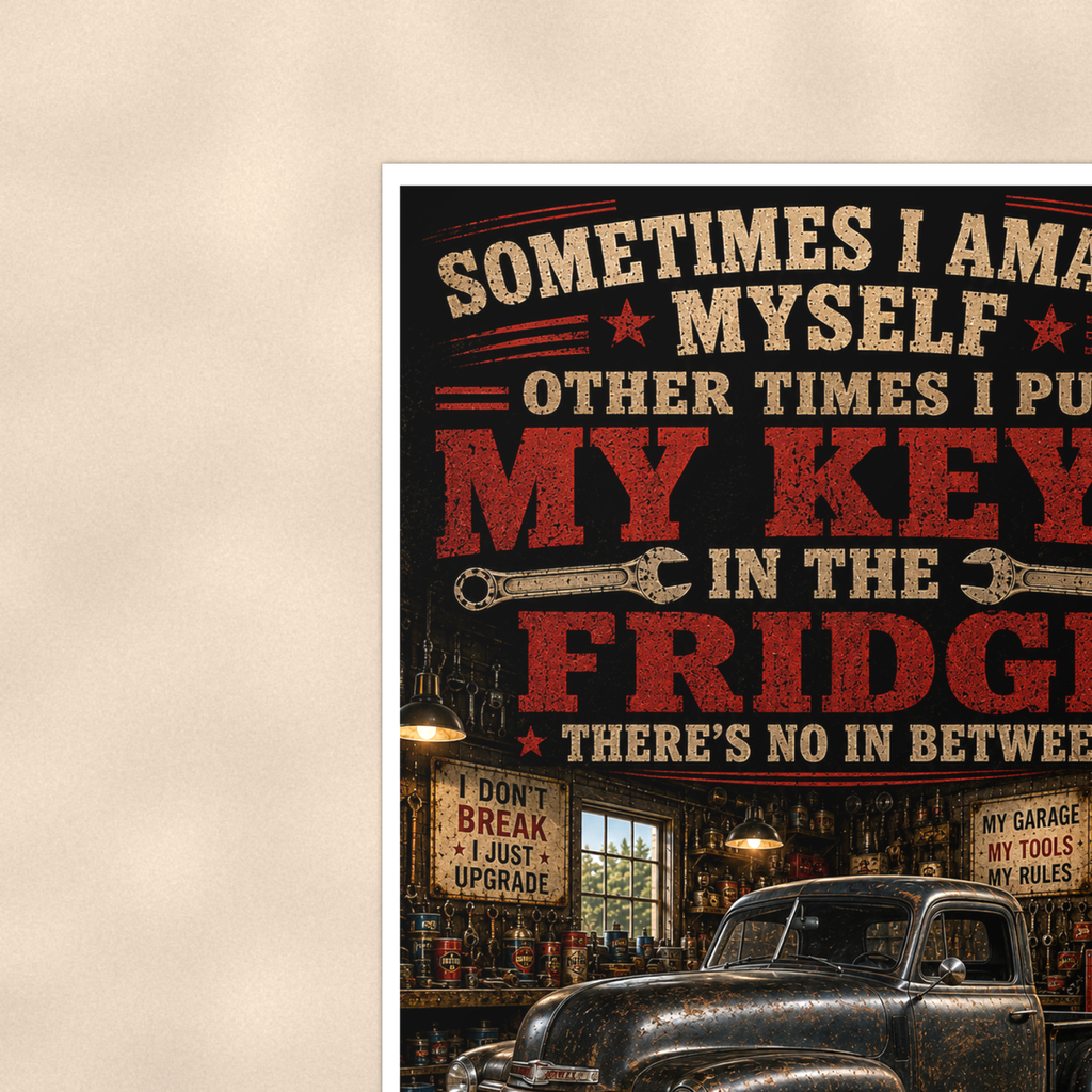Sometimes I Amaze Myself - Keys In The Fridge, Funny Poster 16x24 & 24x36 — Context view