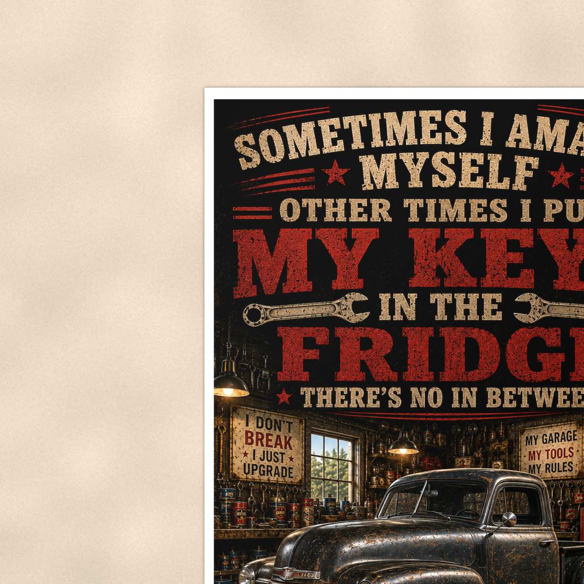 Sometimes I Amaze Myself - Keys In The Fridge, Funny Poster 16x24 & 24x36 — Context view