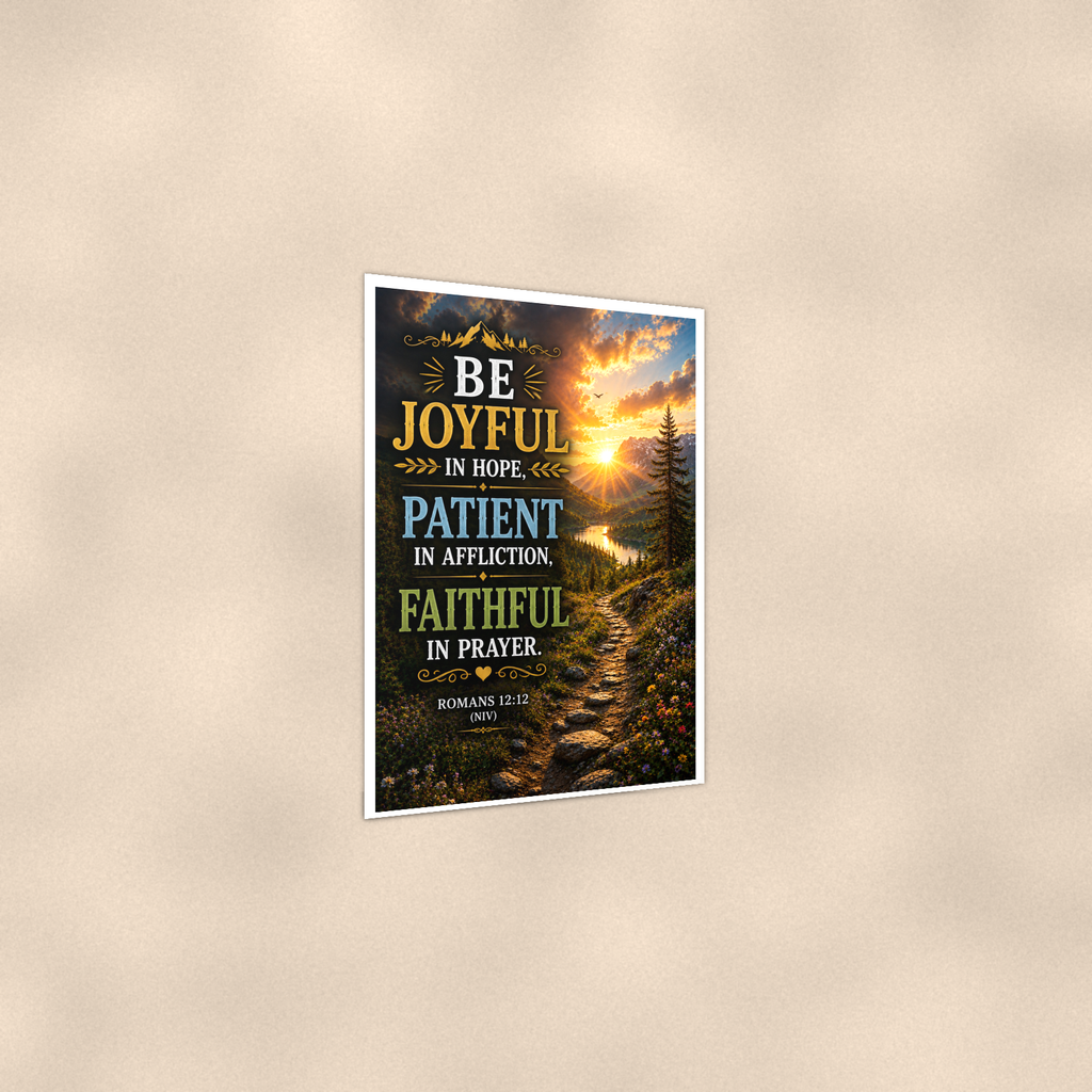 Be Joyful In Hope Patient In Affliction - Christian Poster 16x24 & 24x36 — Print detail