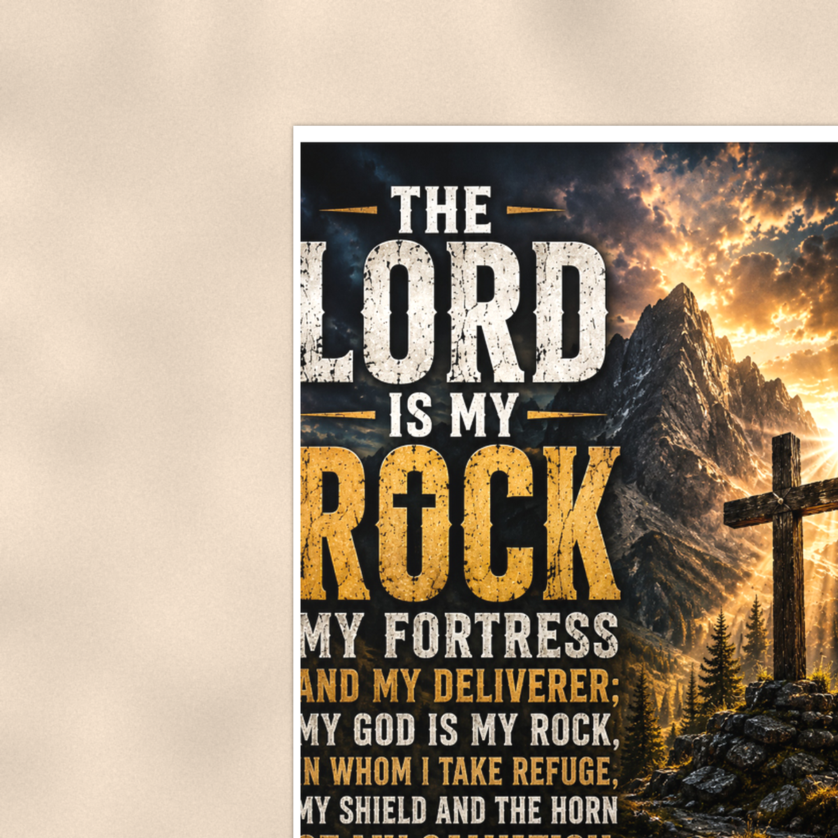 The Lord Is My Rock - Psalm 18:2, Christian Poster 16x24 & 24x36 — Context view
