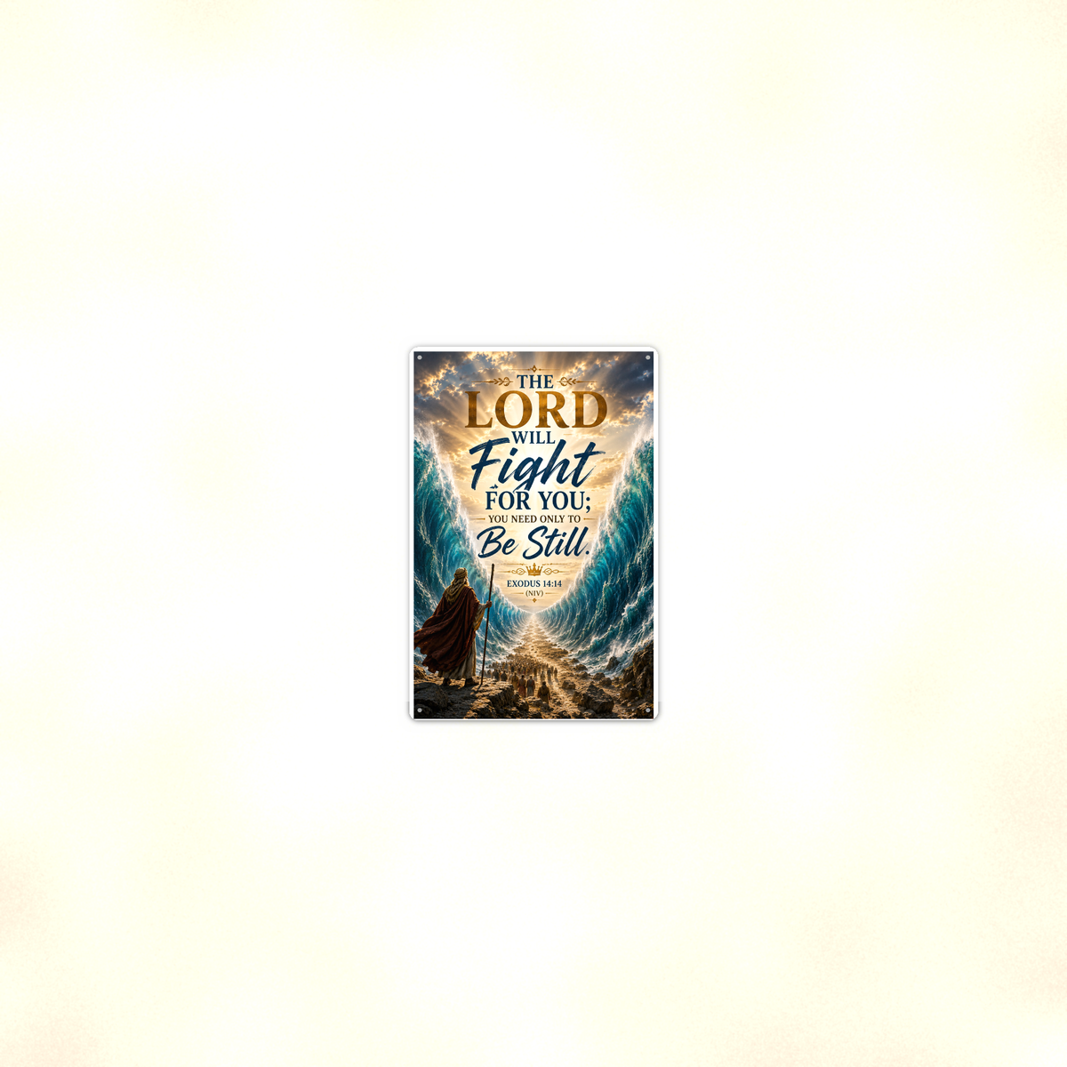 The Lord Will Fight For You, Be Still - Christian Metal Sign 8x12 & 12x18 — Room display