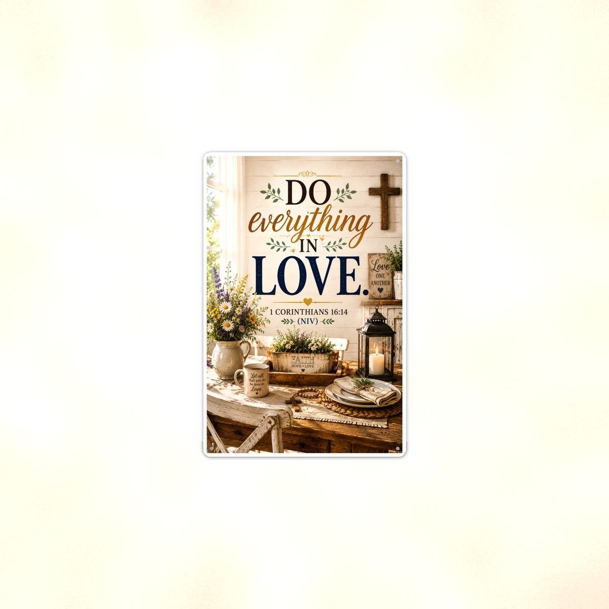 Do Everything In Love - 1 Corinthians 16:14, Christian Metal Sign 8x12 & 12x18 — Context view