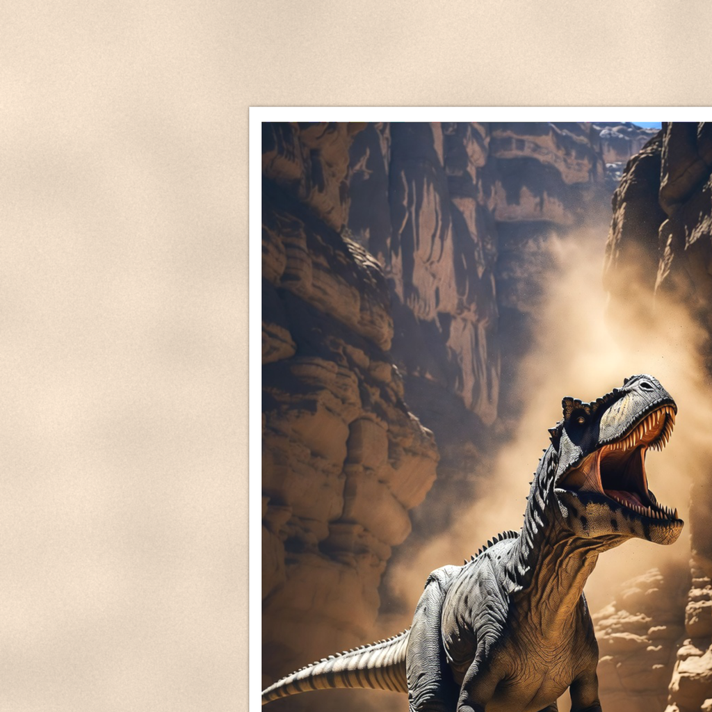 Roaring Dinosaur Canyon Scene - Poster 16x24 & 24x36 — Context view