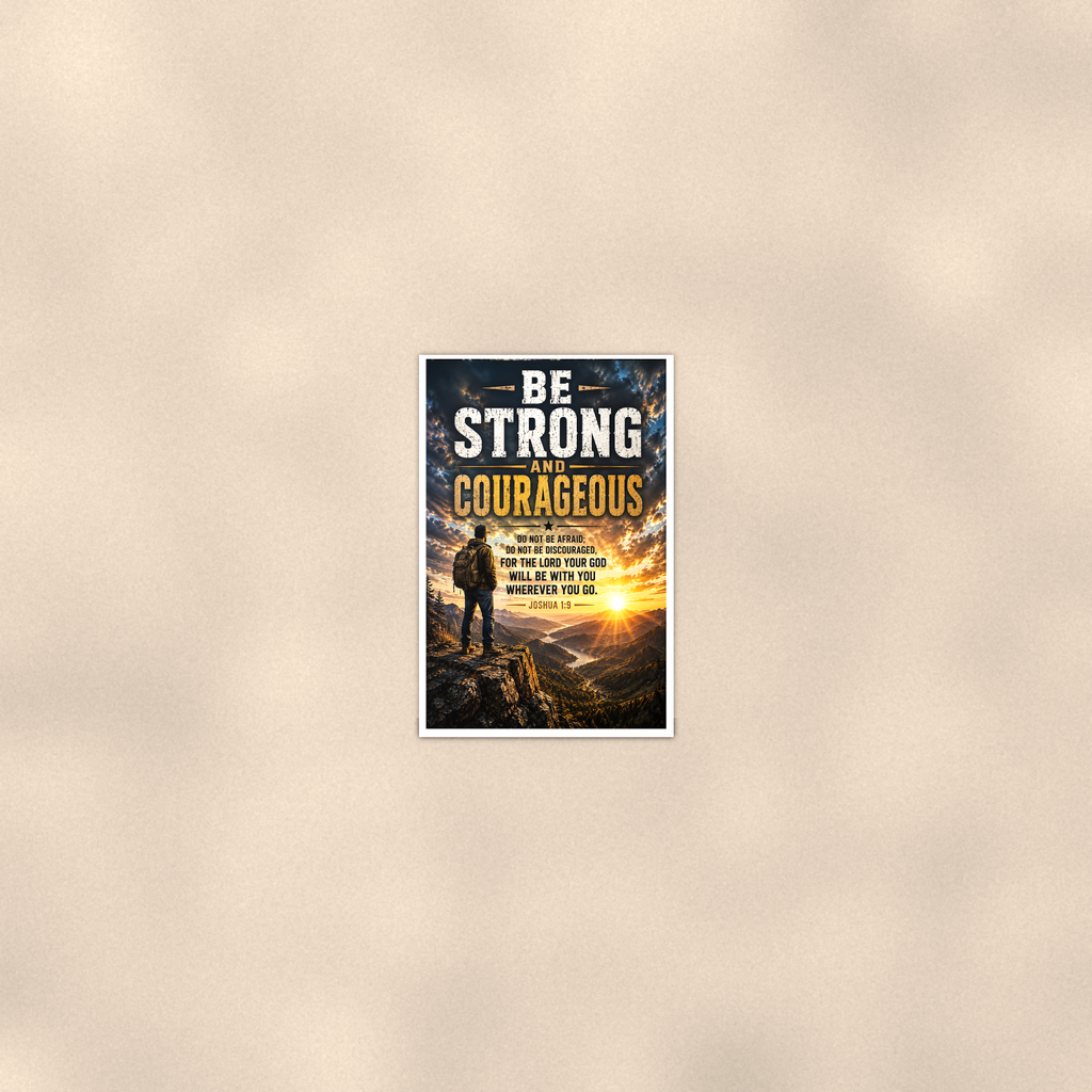 Be Strong And Courageous, Do Not Fear - Joshua 1:9, Christian Poster 16x24 & 24x36 — Room display