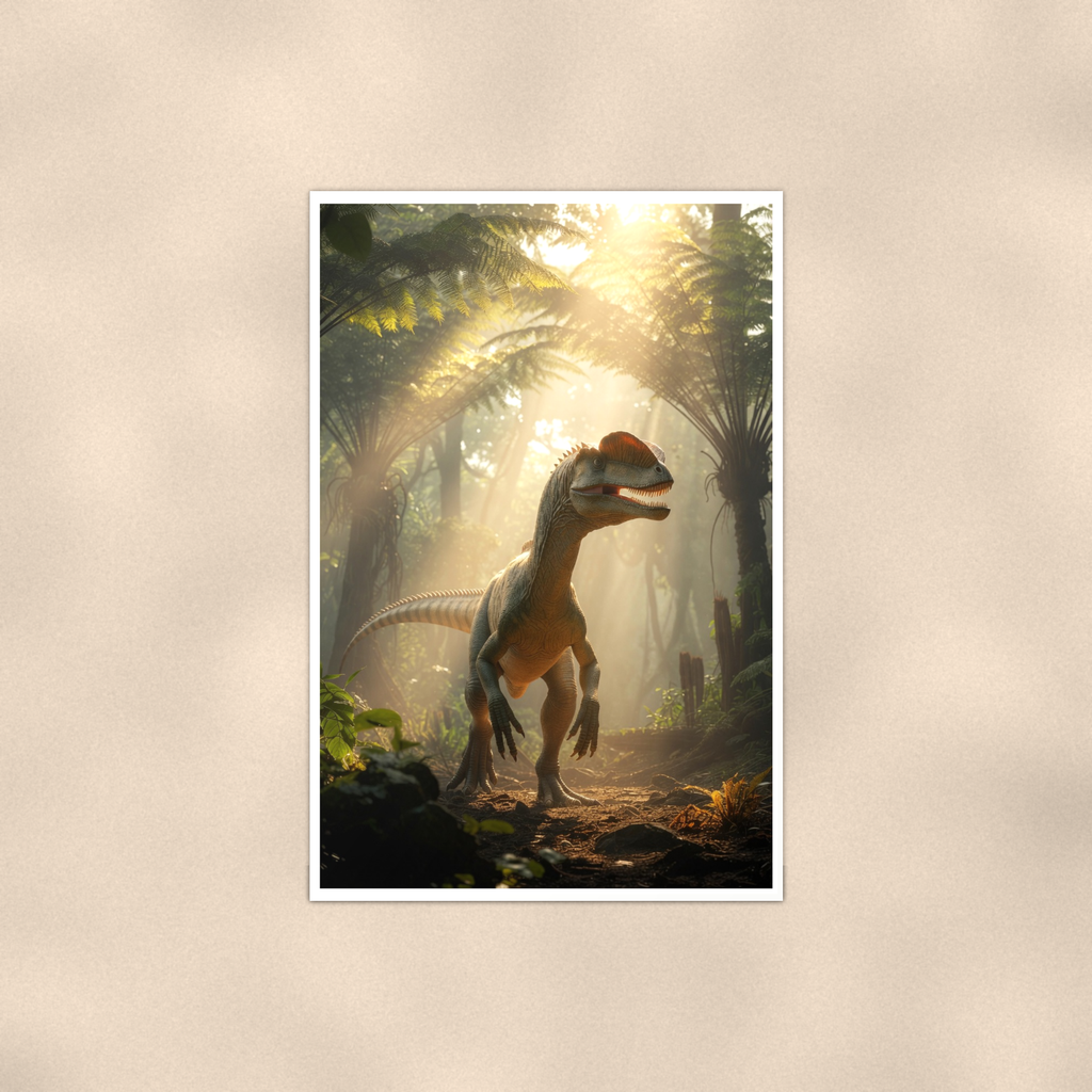 Dilophosaurus Jungle Scene - Dinosaur Poster 16x24 & 24x36 — Full product view
