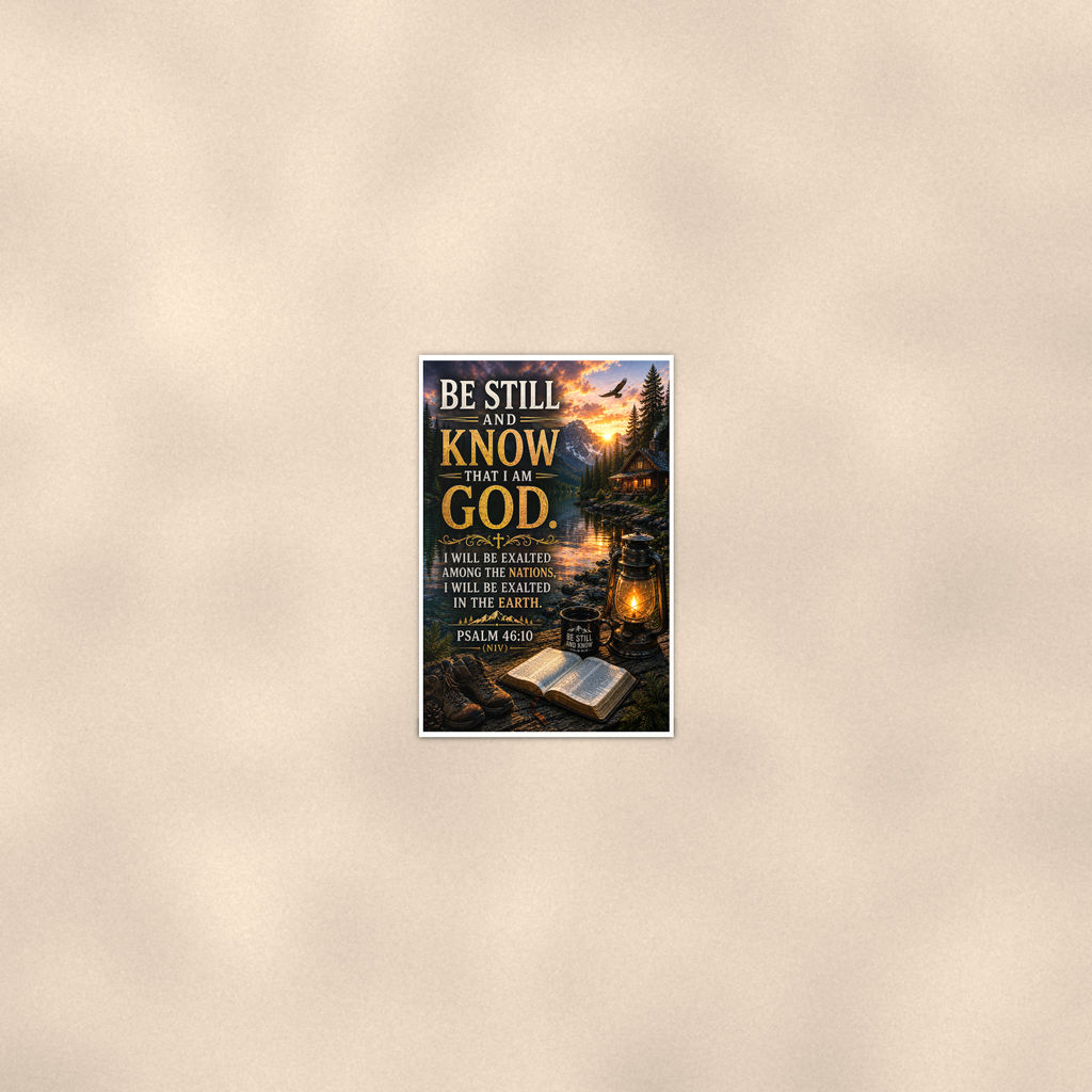 Be Still And Know Exalted Lakeside - Psalm 46:10, Christian Poster 16x24 & 24x36 — Room display