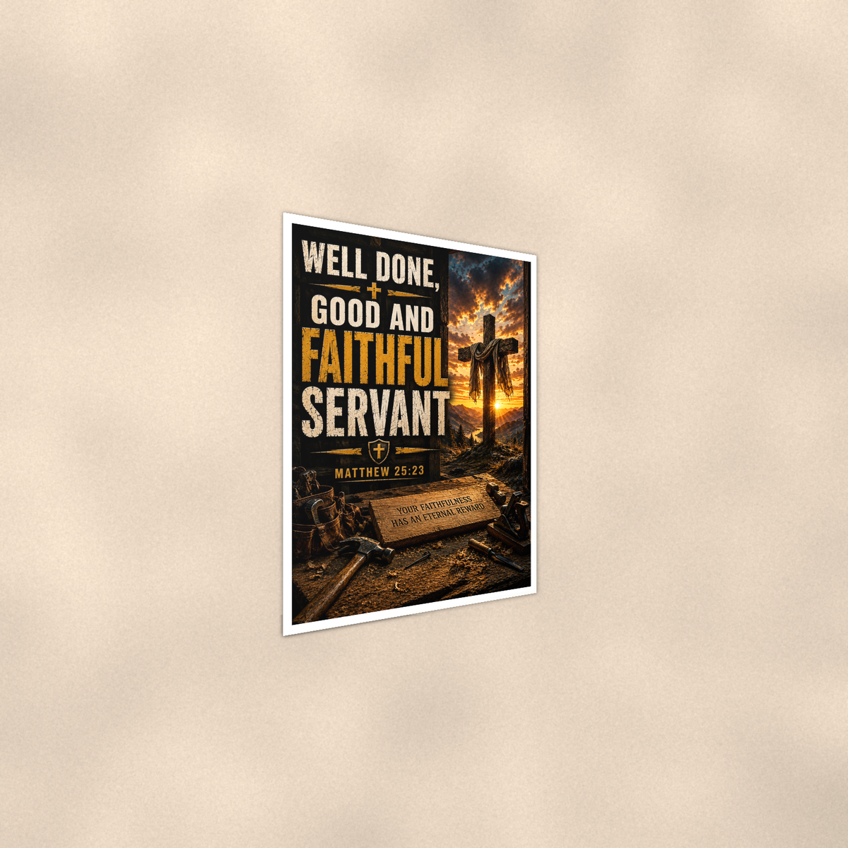 Well Done, Good And Faithful Servant - Matthew 25:23, Christian Poster 16x24 & 24x36 — Alternate wall view