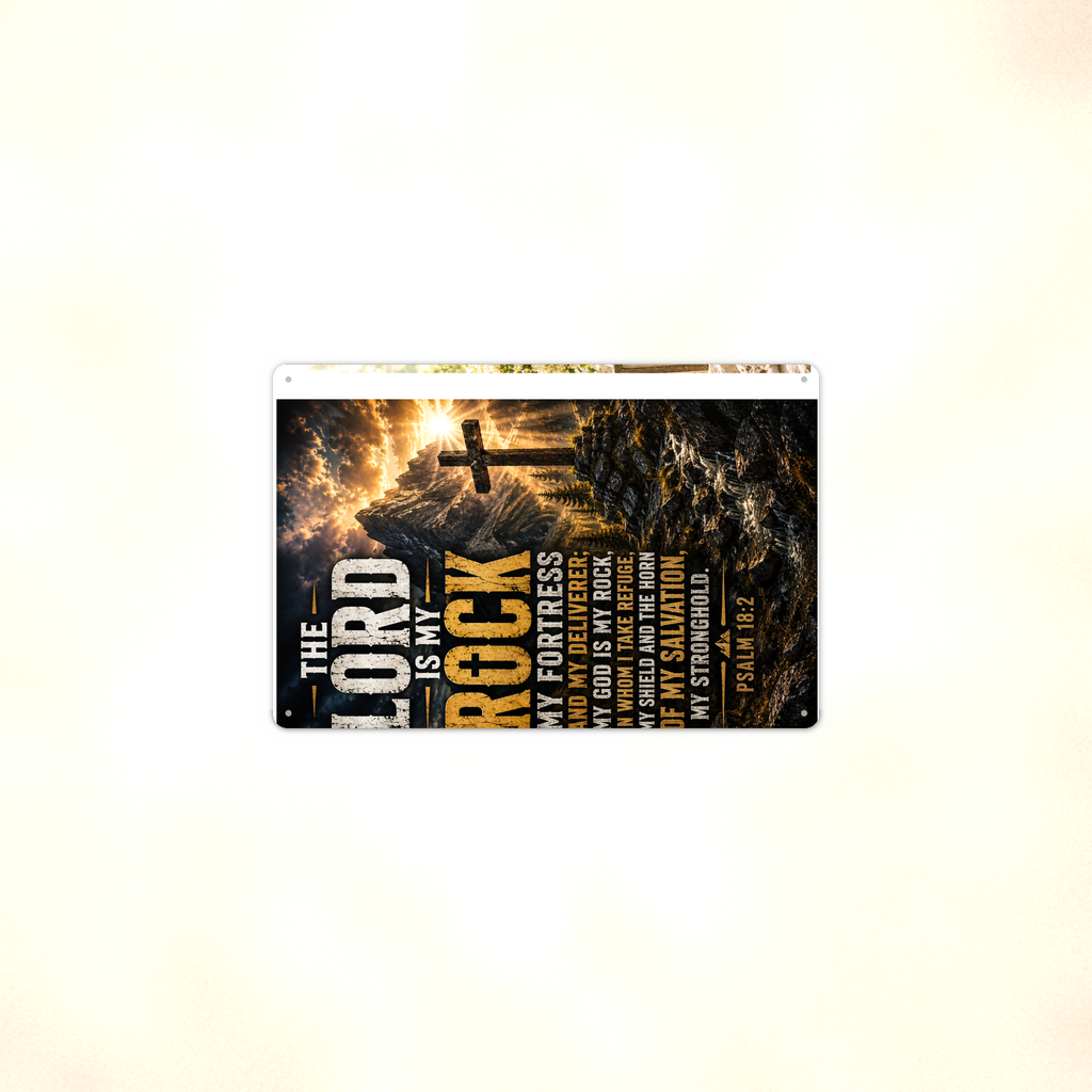 The Lord Is My Rock - Psalm 18:2, Christian Metal Sign 8x12 & 12x18 — Context view