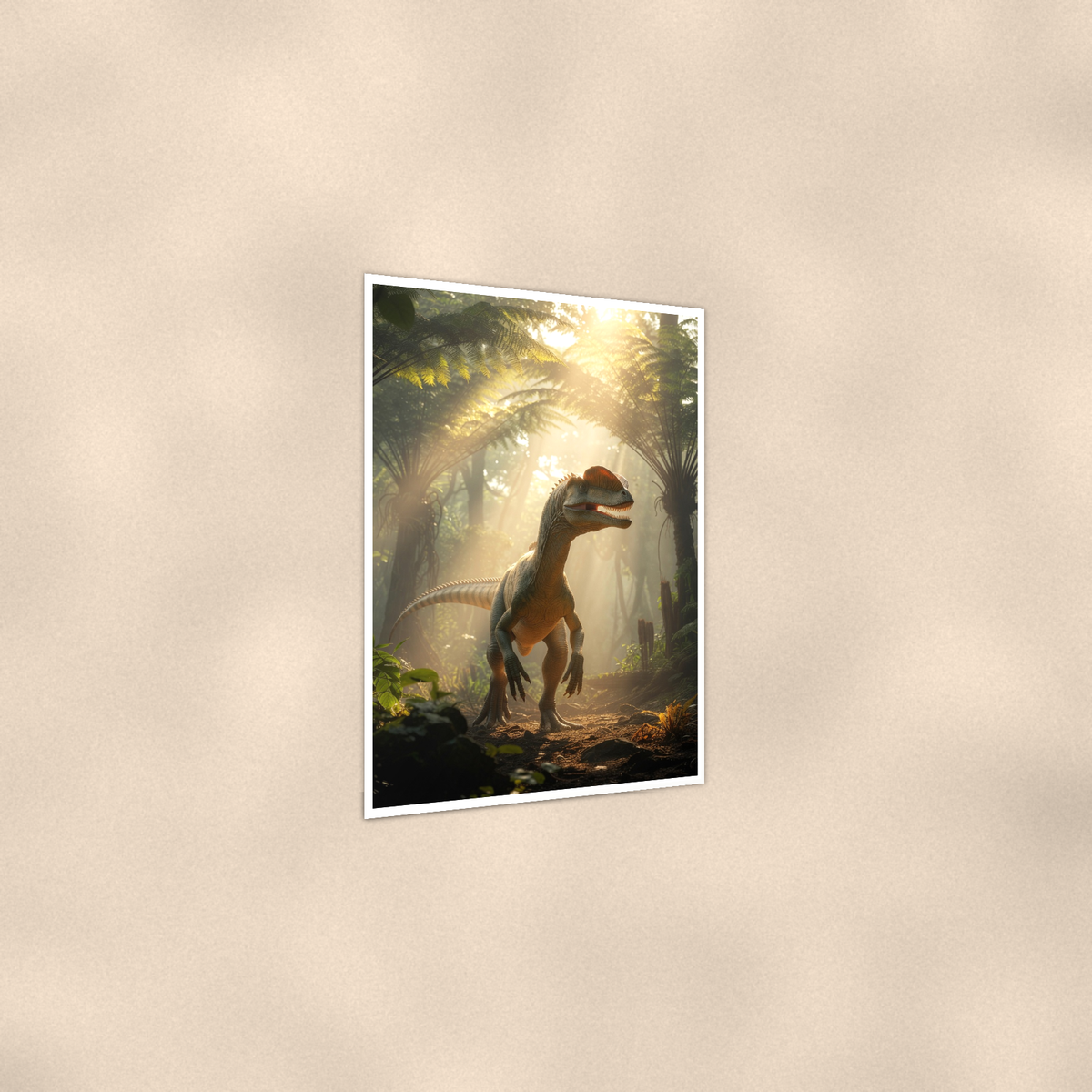 Dilophosaurus Jungle Scene - Dinosaur Poster 16x24 & 24x36 — Print detail