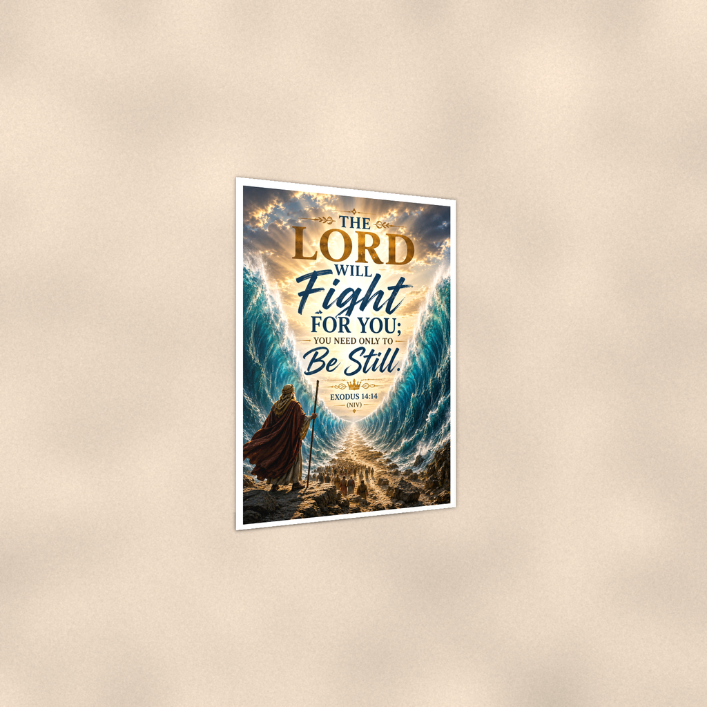 The Lord Will Fight For You, Be Still - Christian Poster 16x24 & 24x36 — Print detail