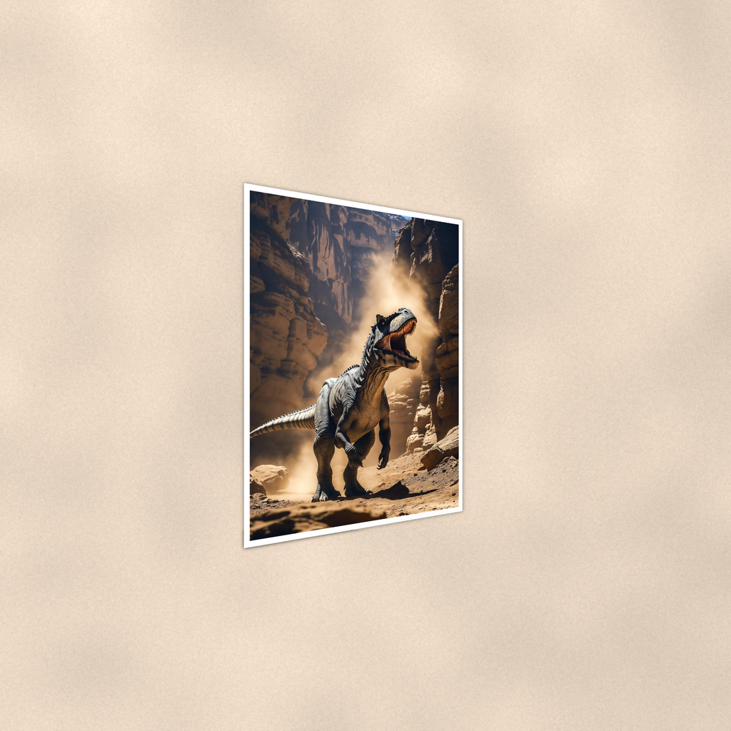Roaring Dinosaur Canyon Scene - Poster 16x24 & 24x36 — Alternate wall view