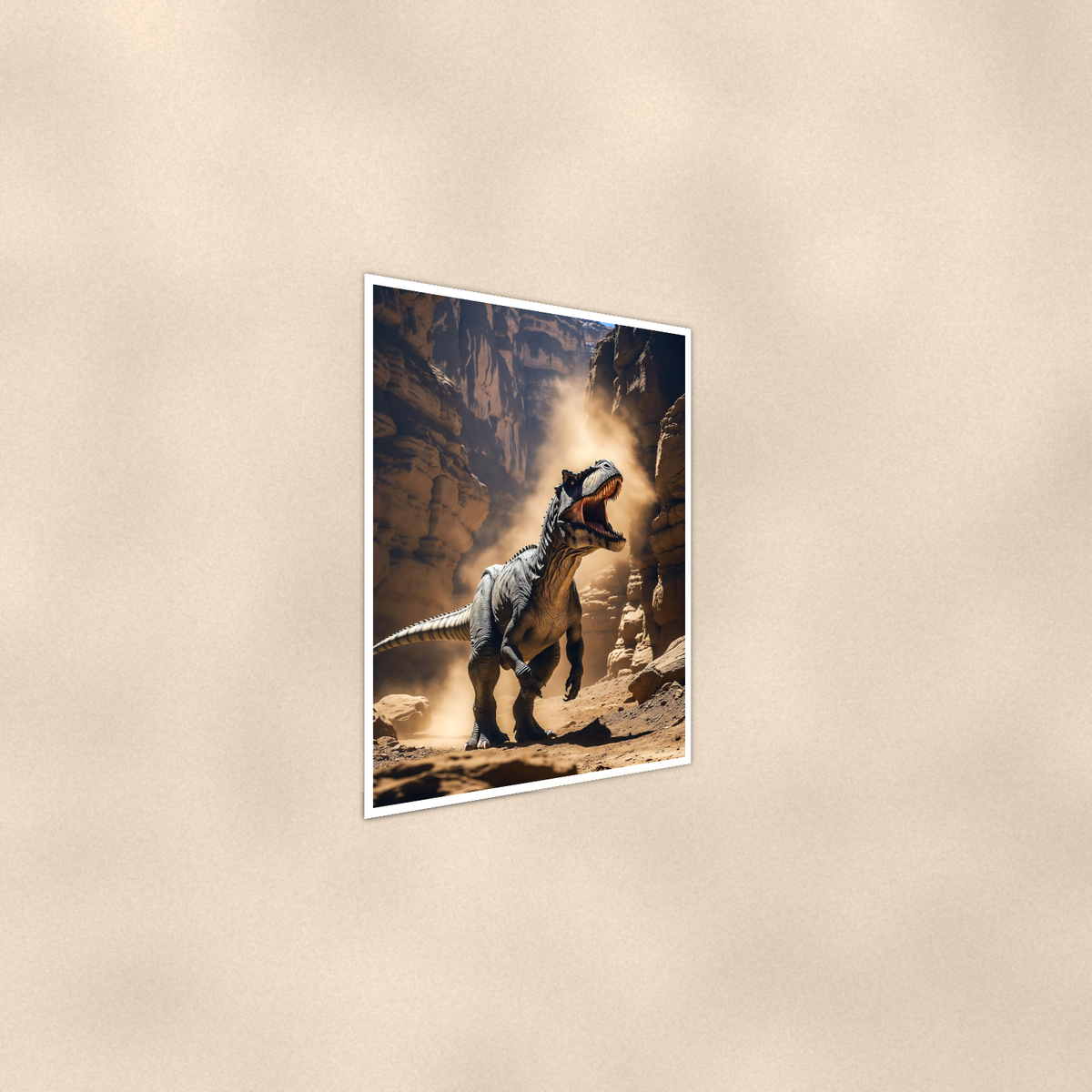 Roaring Dinosaur Canyon Scene - Poster 16x24 & 24x36 — Alternate wall view