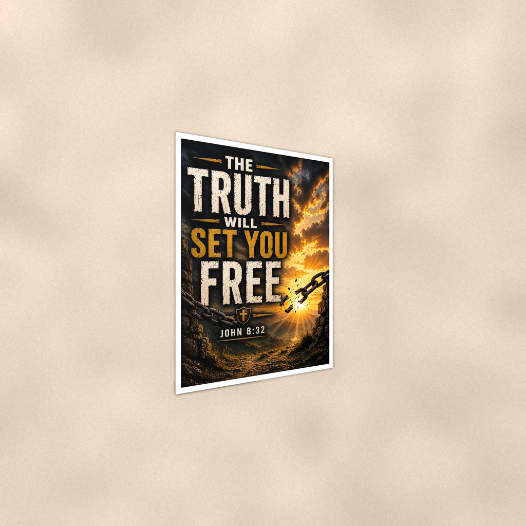 The Truth Will Set You Free - John 8:32, Christian Poster 16x24 & 24x36 — Alternate wall view