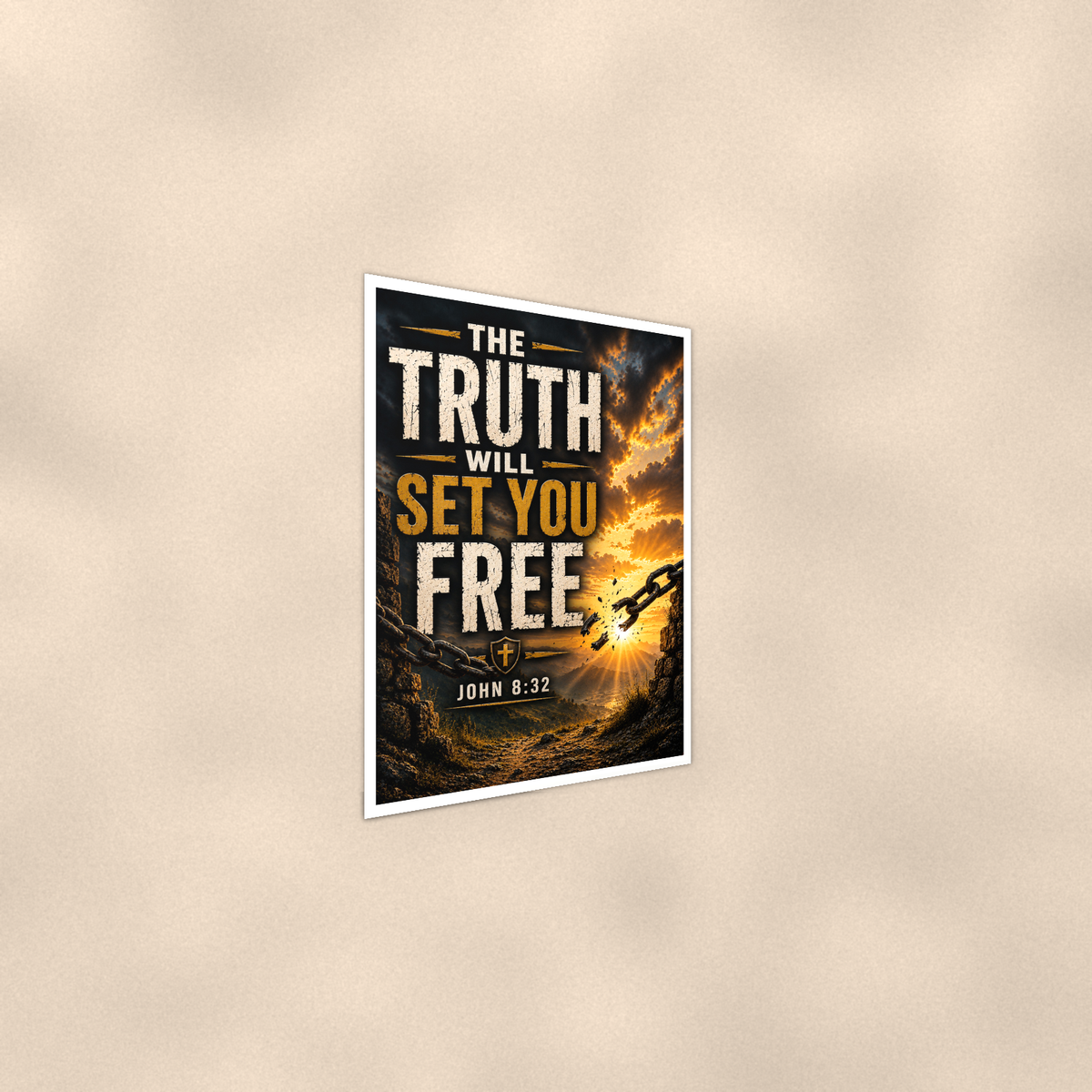 The Truth Will Set You Free - John 8:32, Christian Poster 16x24 & 24x36 — Alternate wall view