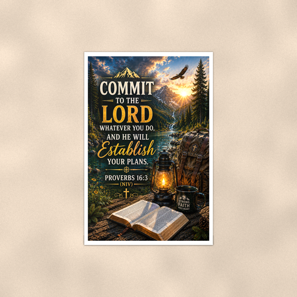 Commit To The Lord - Proverbs 16:3, Christian Poster 16x24 & 24x36 — Full product view