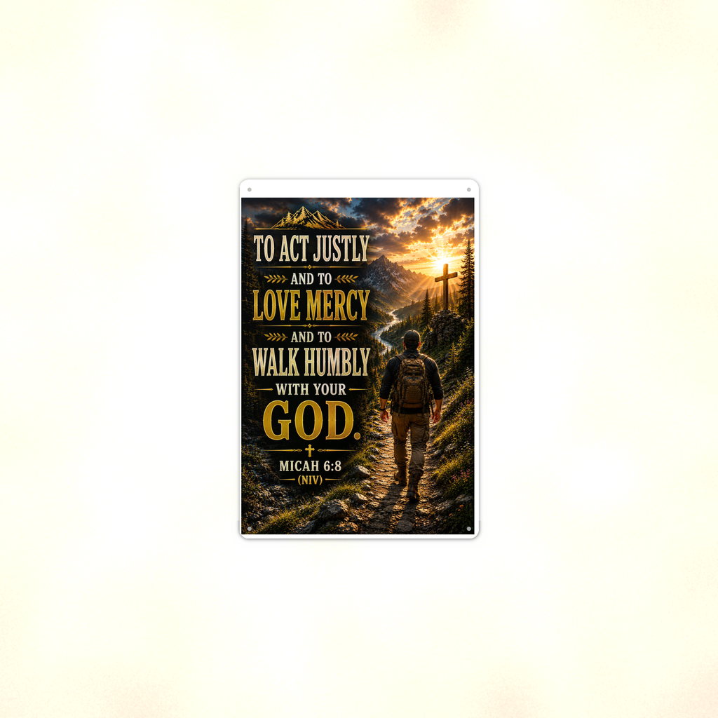 To Act Justly And Love Mercy - Micah 6:8, Christian Metal Sign 8x12 & 12x18 — Context view