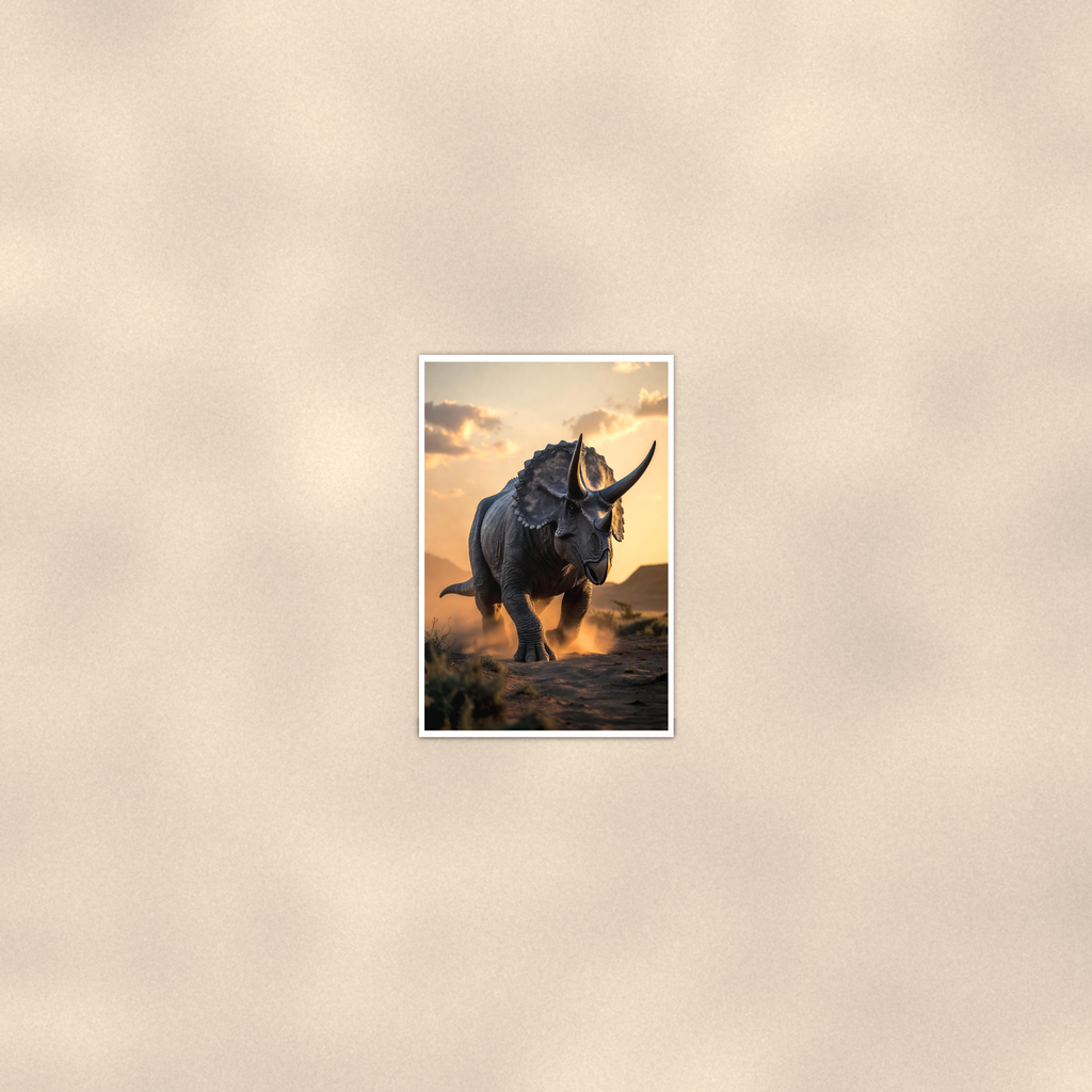 Triceratops Sunset Plains - Dinosaur Poster 16x24 & 24x36 — Room display