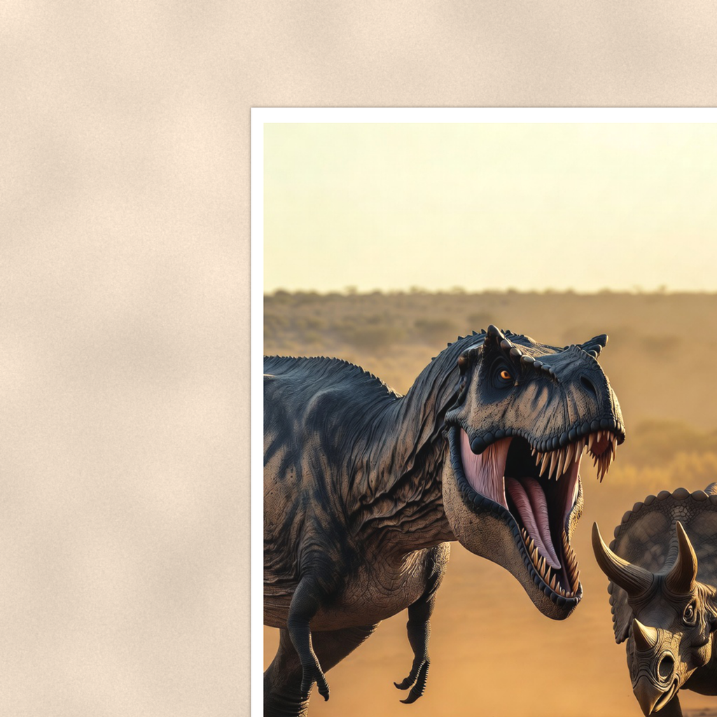 T-Rex Versus Triceratops - Dinosaur Poster 16x24 & 24x36 — Context view