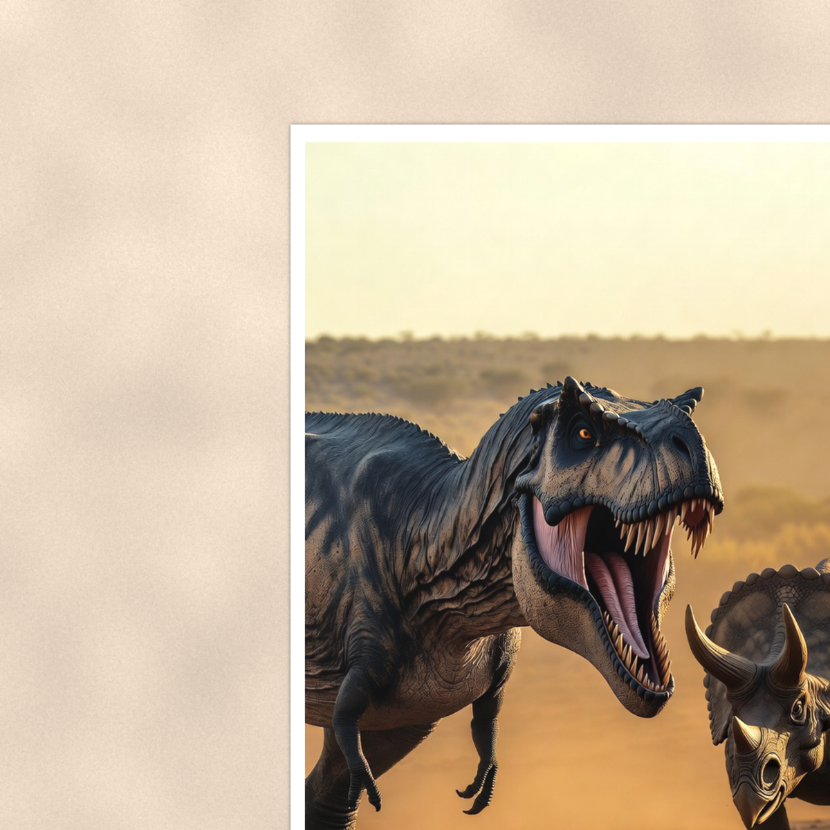 T-Rex Versus Triceratops - Dinosaur Poster 16x24 & 24x36 — Context view